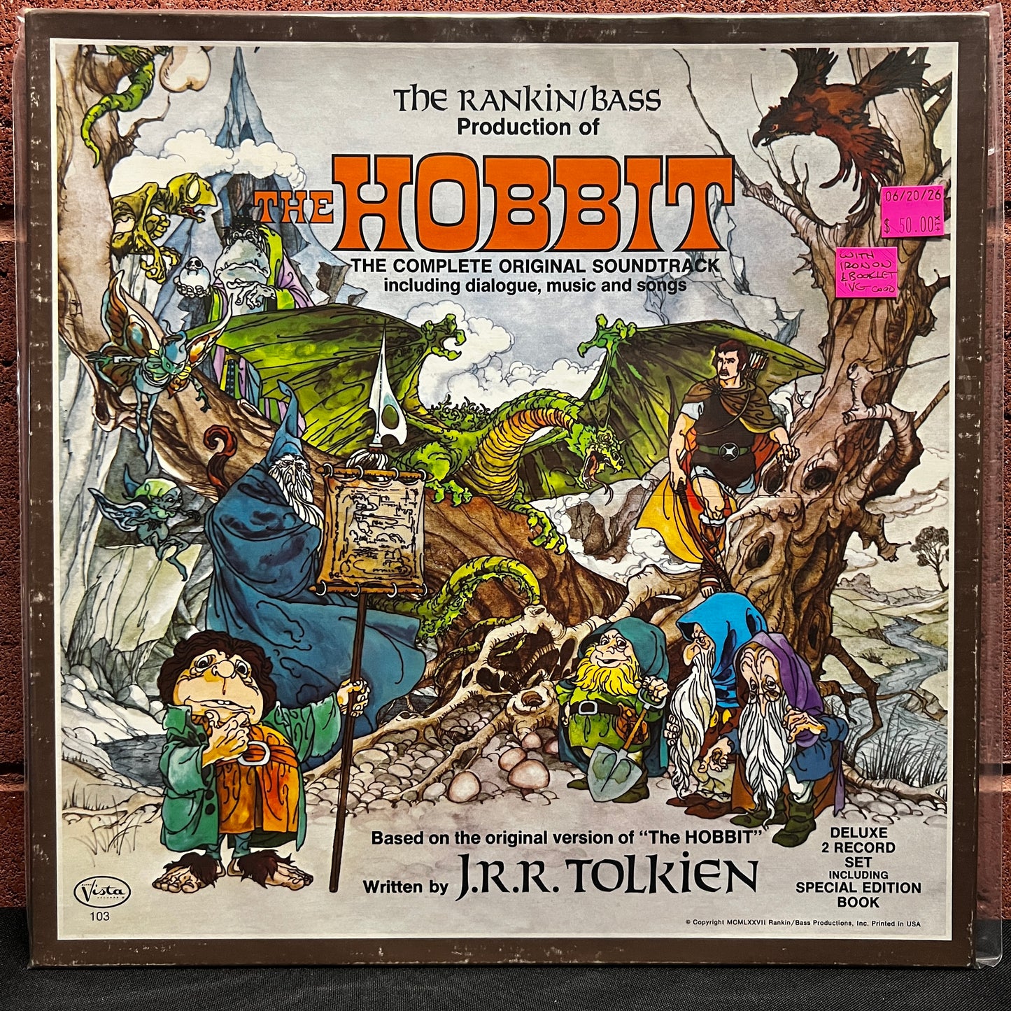 Used Vinyl: V/A - "The Hobbit (The Complete Original Soundtrack)" 2xLP Box Set (1977 Press - With Booklet & Iron-On Insert)