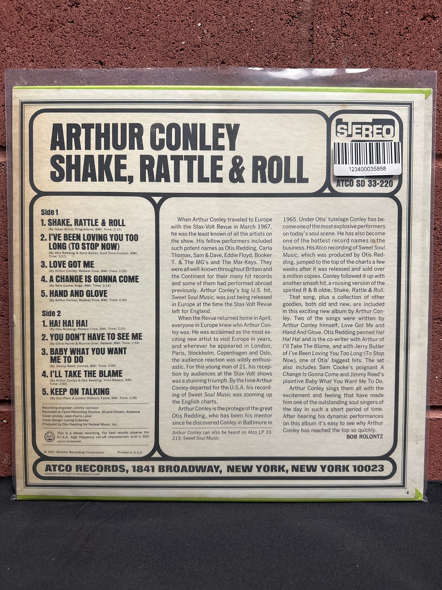 Used Vinyl:  Arthur Conley ”Shake, Rattle & Roll” LP