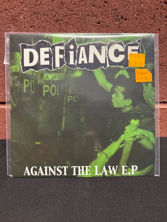 Used Vinyl:  Defiance ”Against The Law E.P” 7" (Green vinyl)