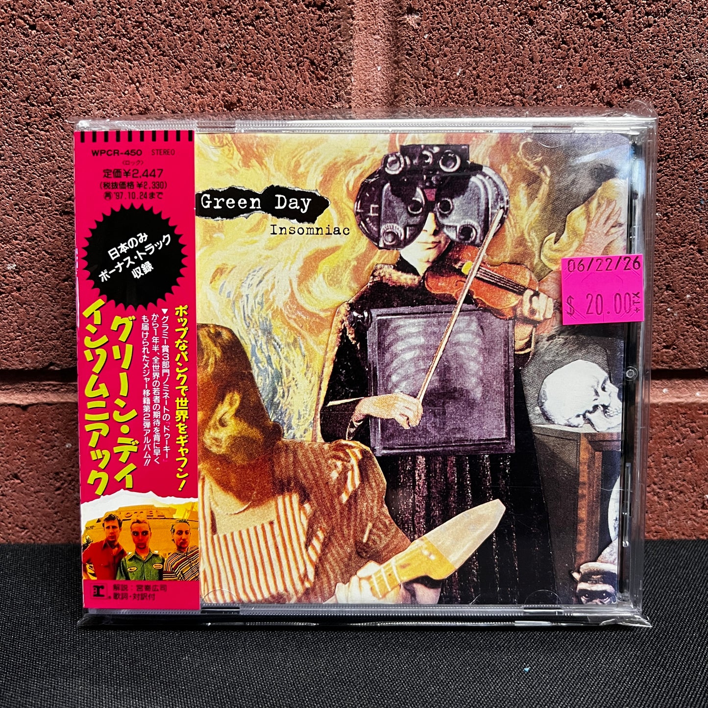 Used CD: Green Day "Insomniac" CD (1995 Japanese Press w/ Bonus Track)