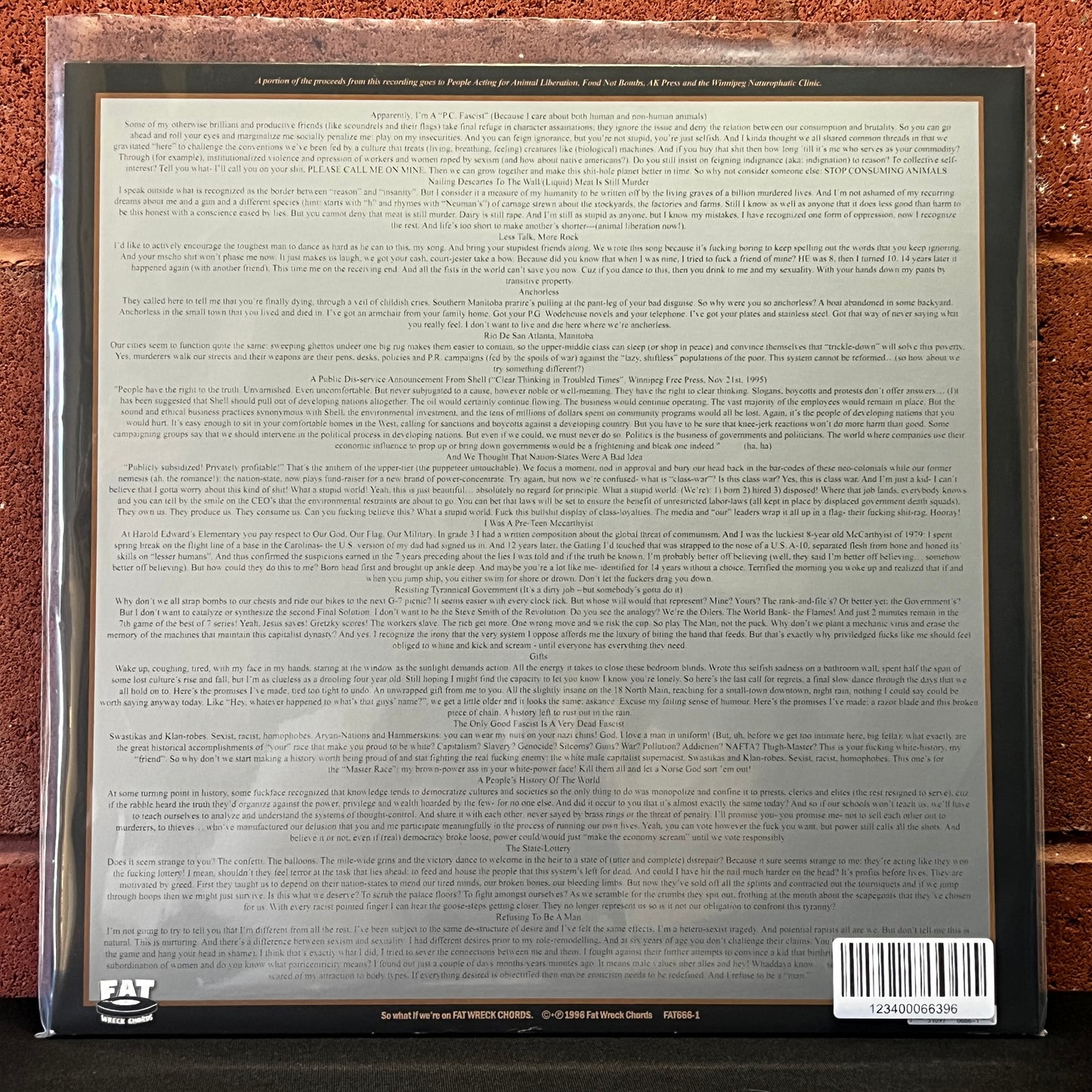 Used Vinyl: Propagandhi "Less Talk, More Rock" LP (2021 Press - Clear w/Purple Splatter Vinyl)