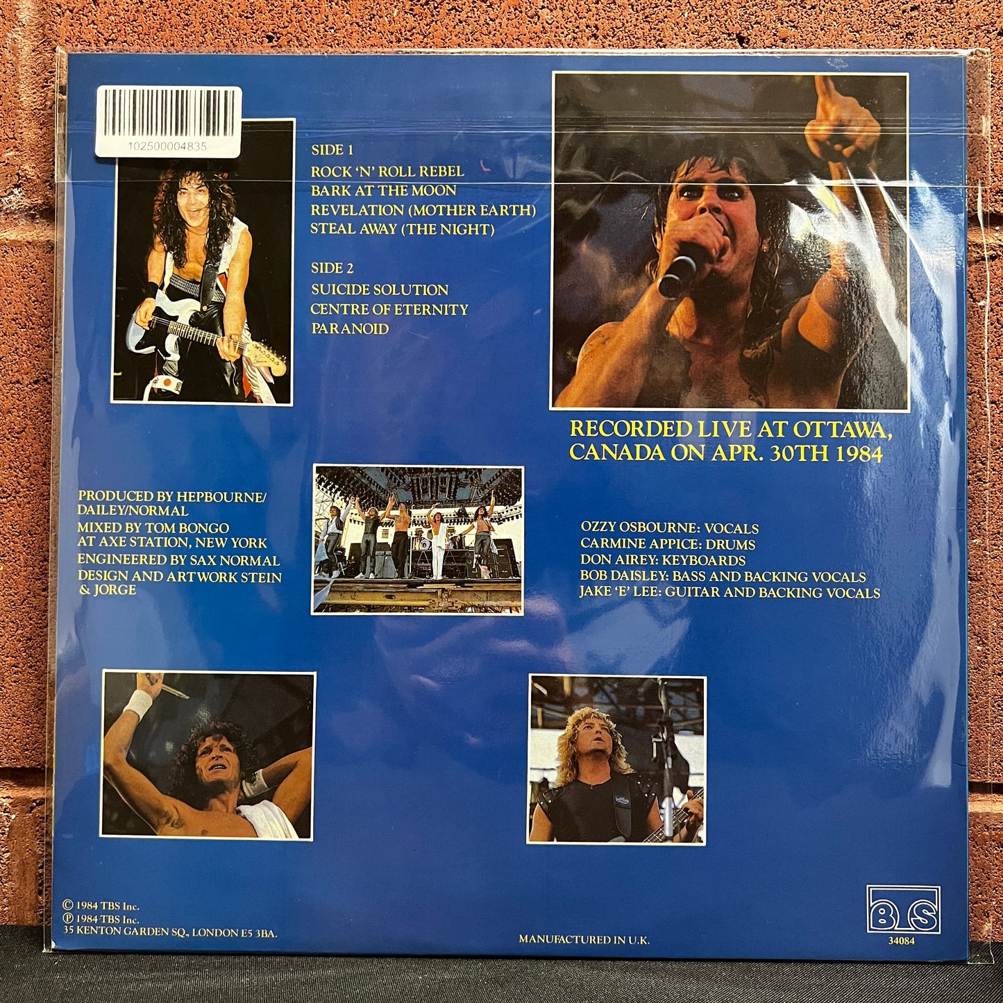 Used Vinyl: Ozzy Osbourne "Centre of Eternity (Ottawa 4/30/84)" LP (1984 UK Issue)