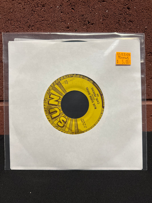 Used Vinyl:  Carl Perkins ”Blue Suede Shoes / Honey, Don't!” 7"