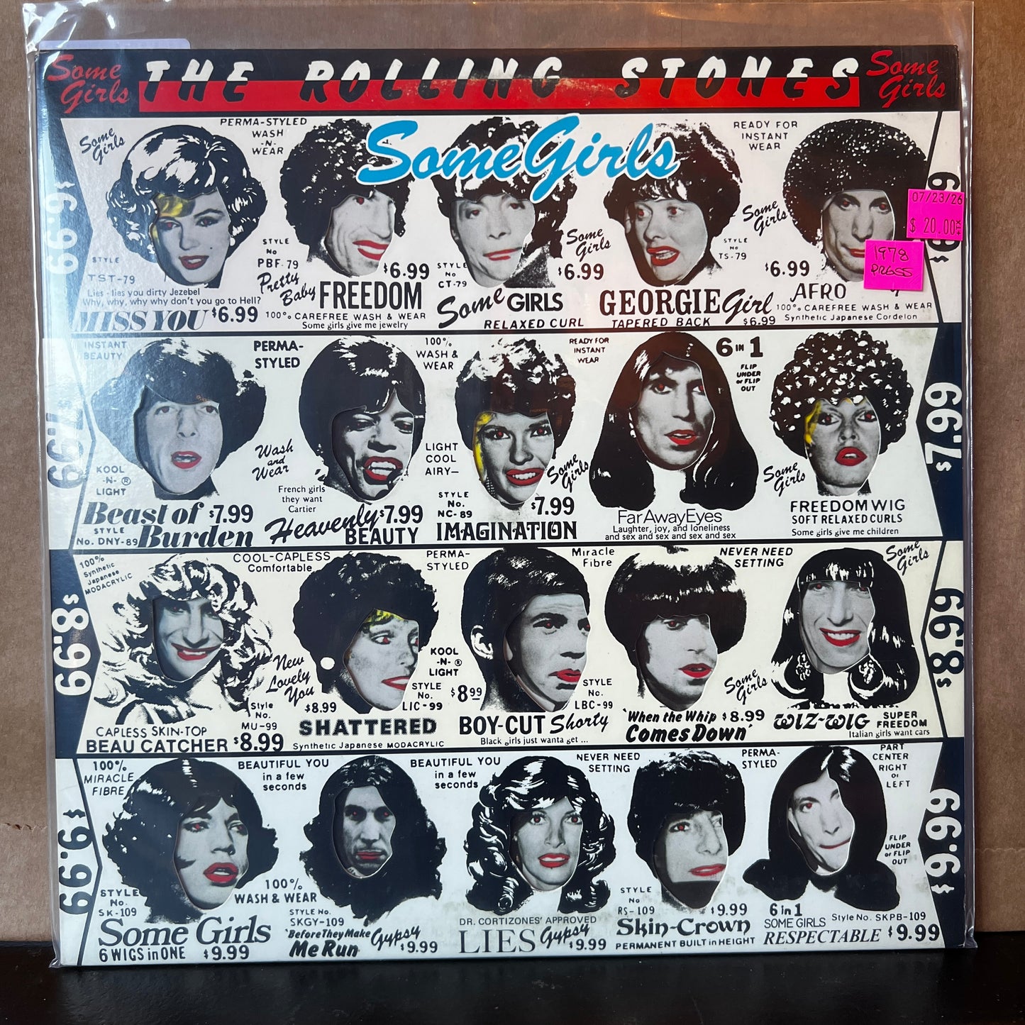 Used Vinyl: The Rolling Stones "Some Girls" LP (1978 Press w/Celebrity Die Cut Sleeve)