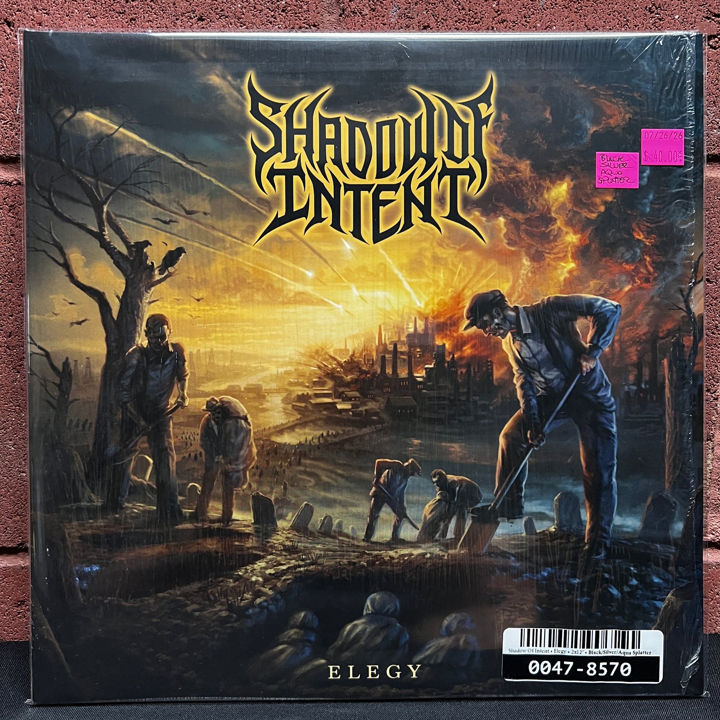 Used Vinyl: Shadow Of Intent "Elegy" 2xLP (2022 Press -  Black / Silver / Aqua Splatter Vinyl)