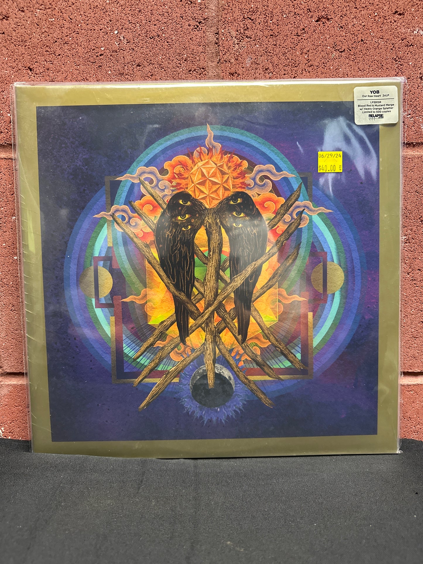 Used Vinyl:  Yob ”Our Raw Heart” 2xLP (Red/mustard merge vinyl)