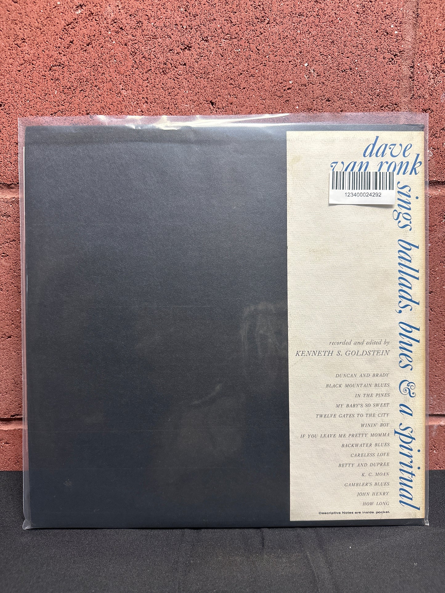 Used Vinyl:  Dave Van Ronk ”Dave Van Ronk Sings Ballads, Blues & A Spiritual” LP