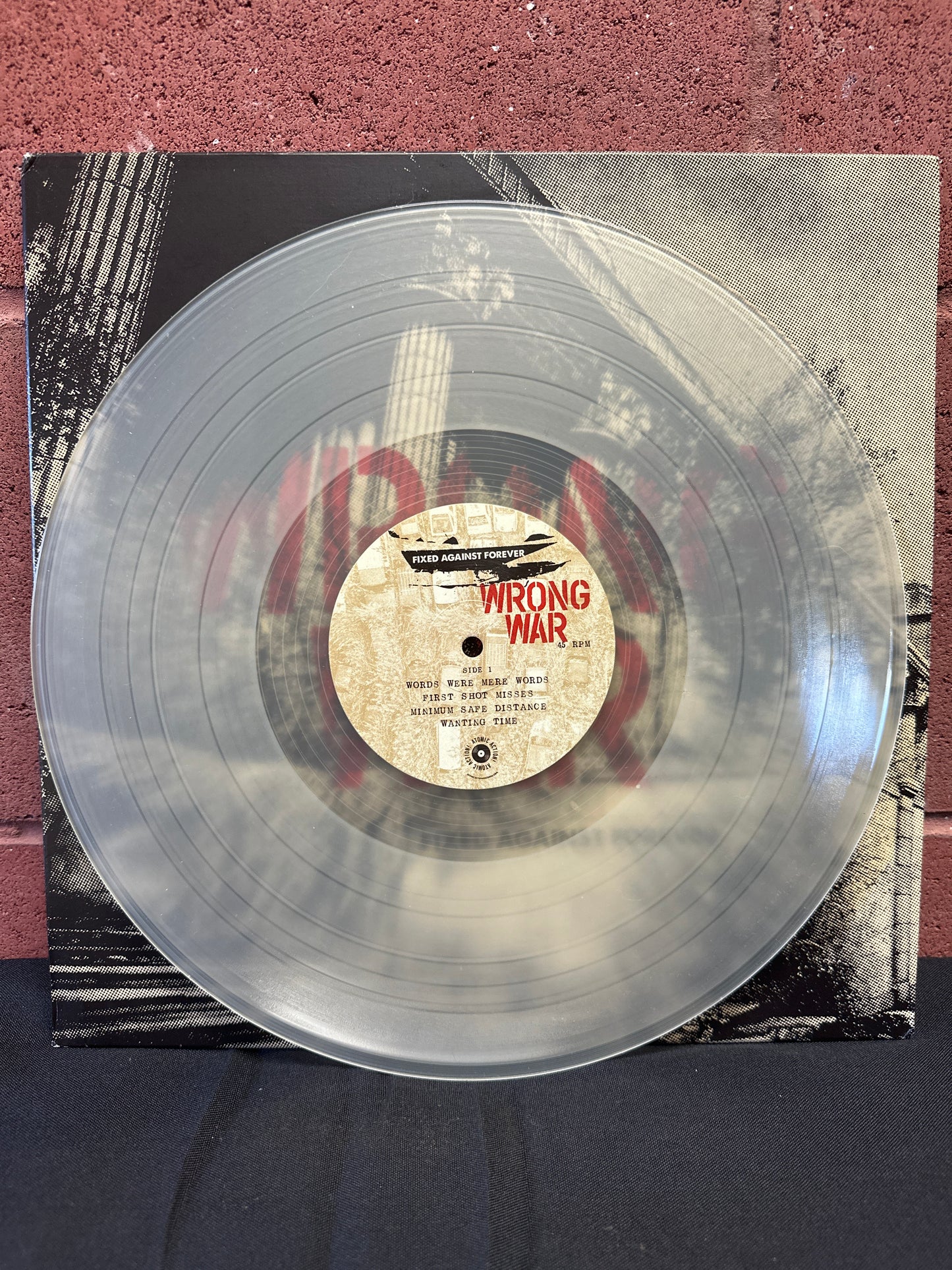 Used Vinyl:  Wrong War ”Fixed Against Forever” 12" (Clear vinyl)