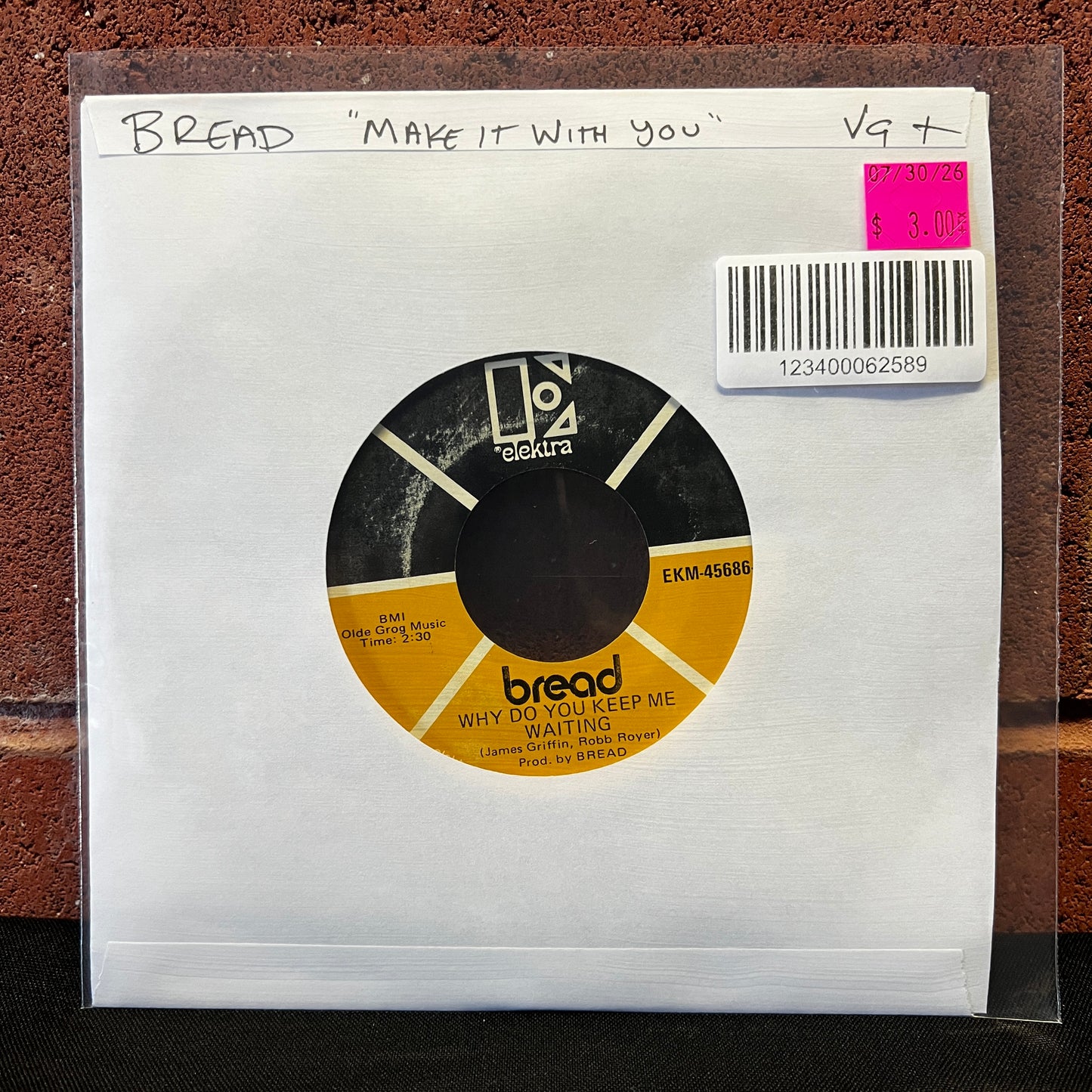 Used Vinyl: Bread "Why Do You Keep Me Waiting" 7"