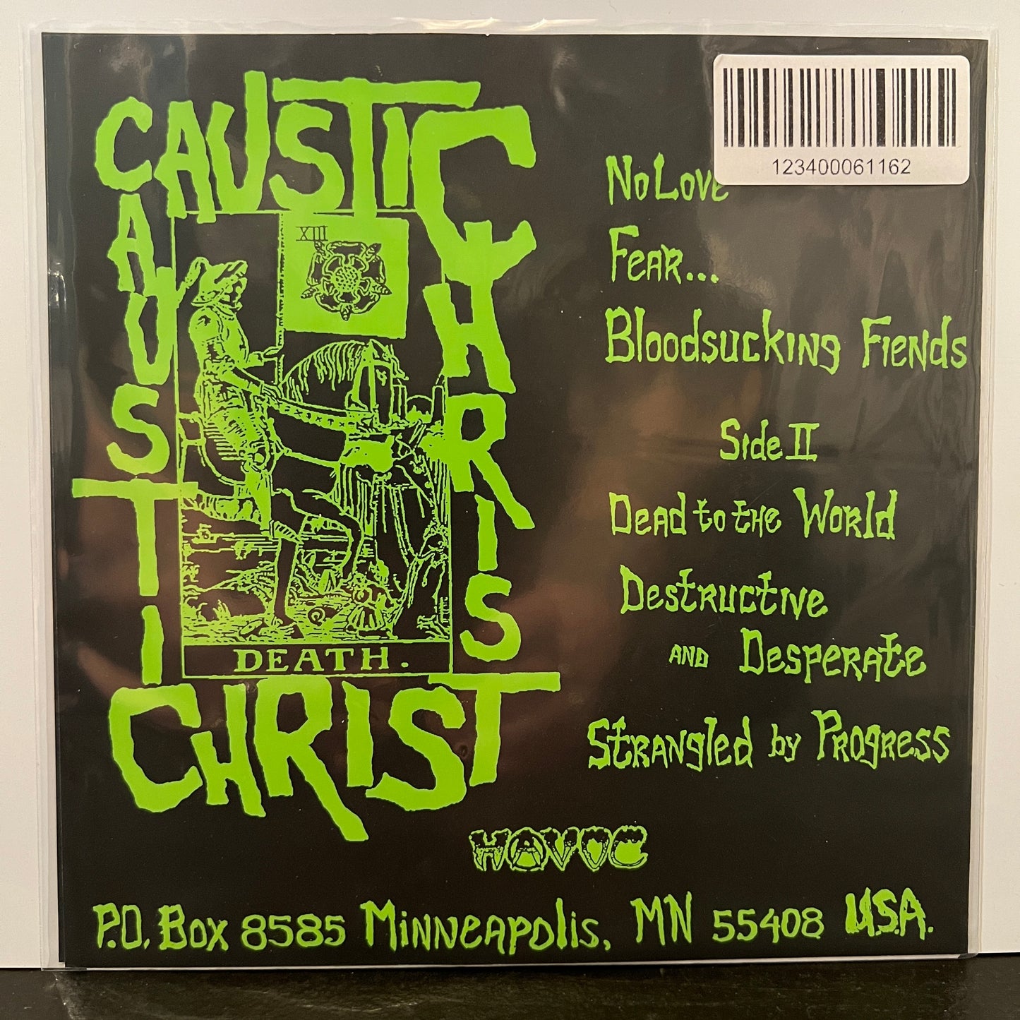 Used Vinyl: Caustic Christ "No Love" 7" (2002 Press - Gold Vinyl)