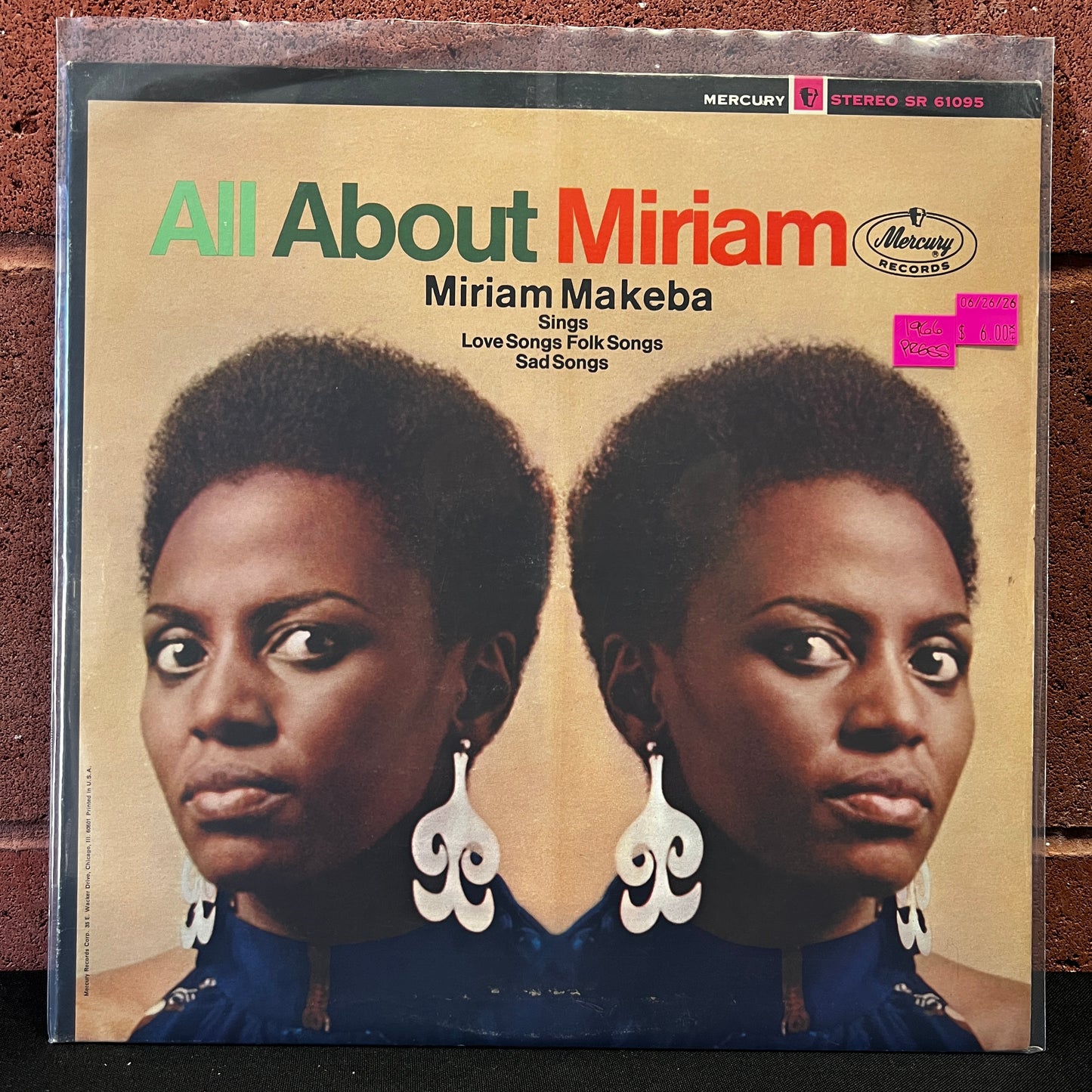 Used Vinyl: Miriam Makeba ‎"All About Miriam" LP (1966 Press)