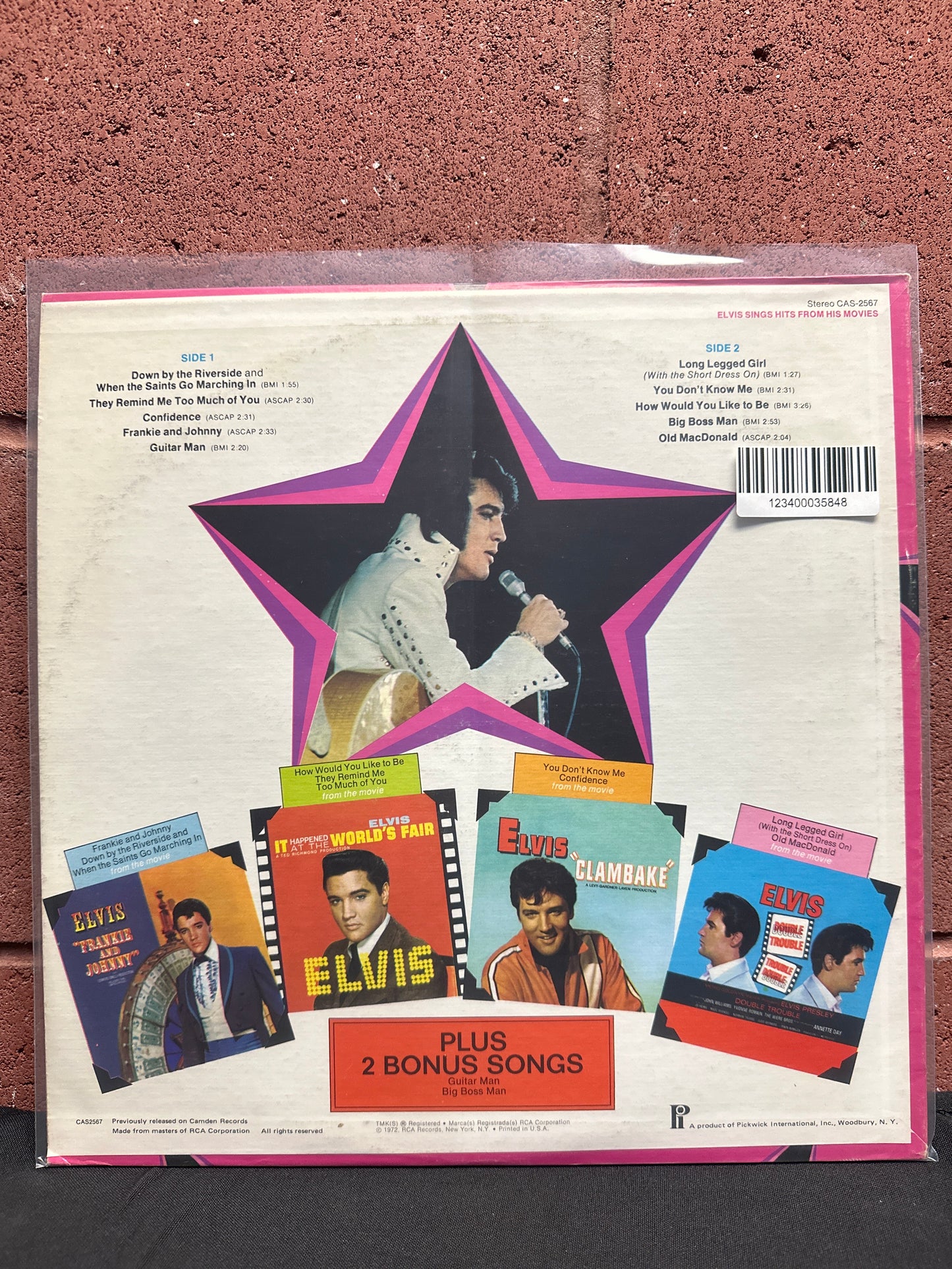 Used Vinyl:  Elvis Presley ”Sings Hits From His Movies, Volume 1” LP