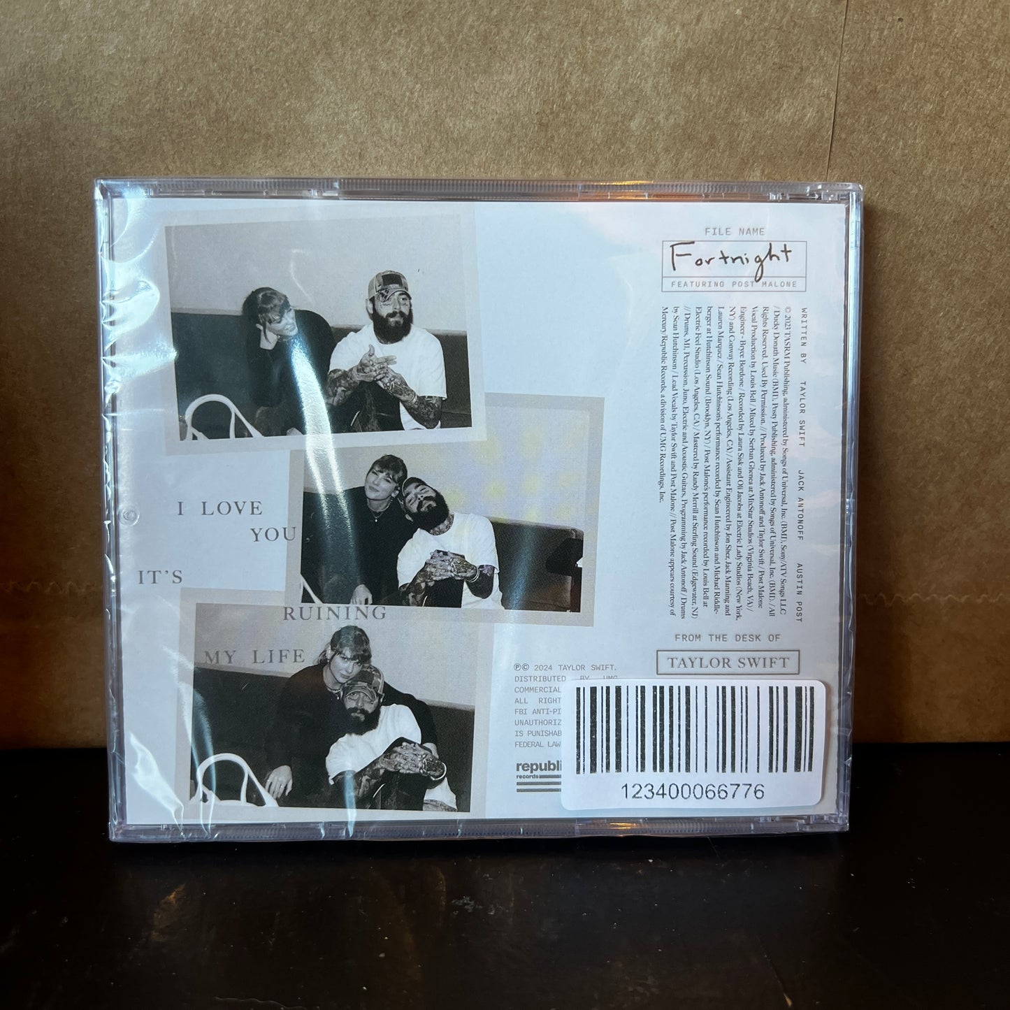 Used CD: Taylor Swift w/Post Malone ‎"Fortnight" CD (2024 Press - Sealed)
