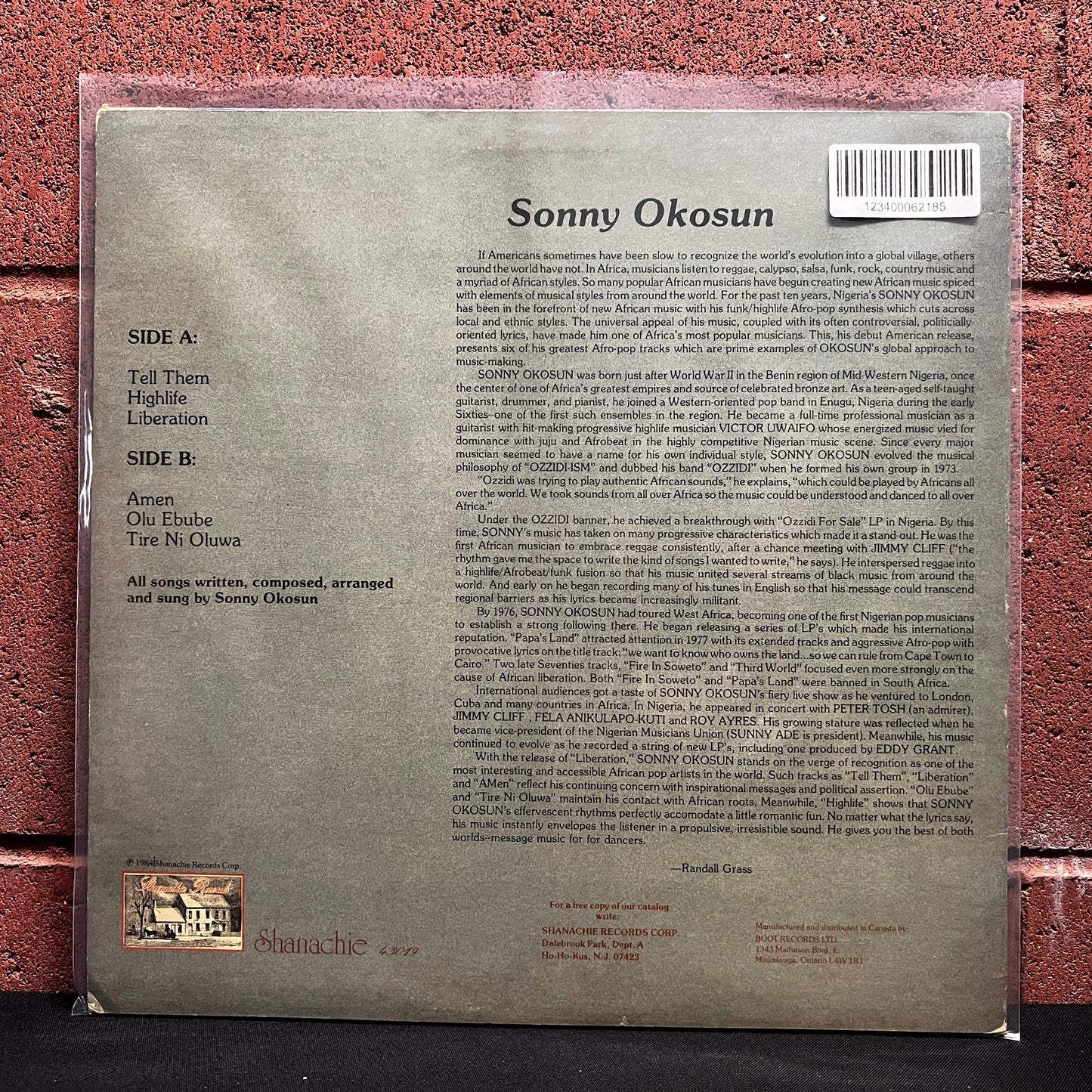 Used Vinyl: Sonny Okosun "Liberation" LP (1984 pressing)