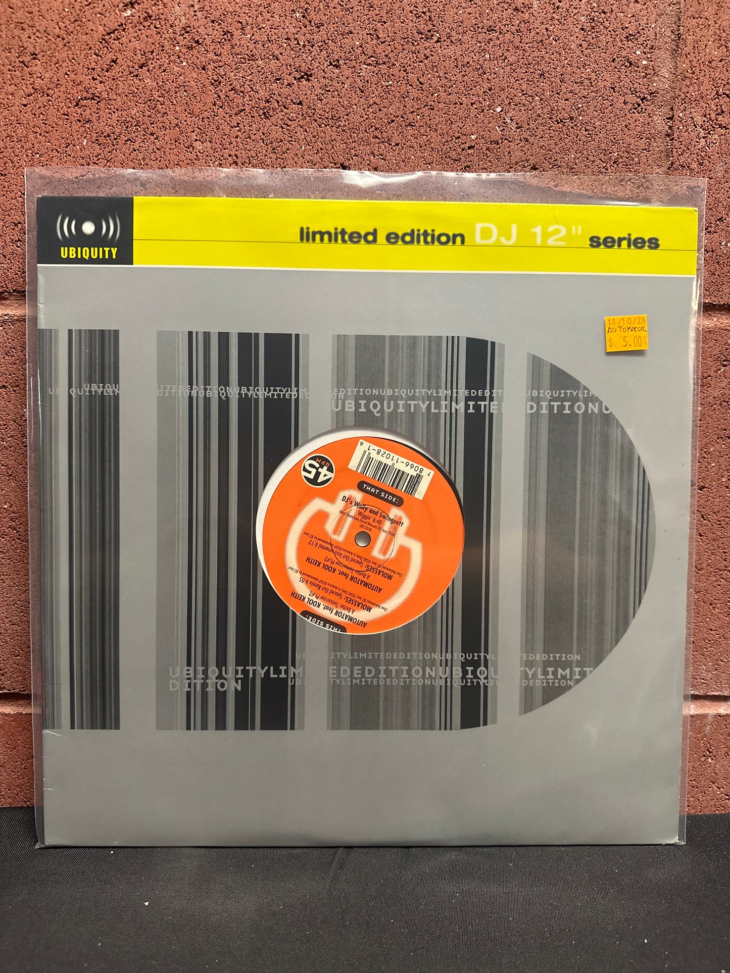 Used Vinyl:  Dan The Automator / DJs Wally & Swingsett ”A Better Tomorrow Pt. 2 / Wiggin'” 12"