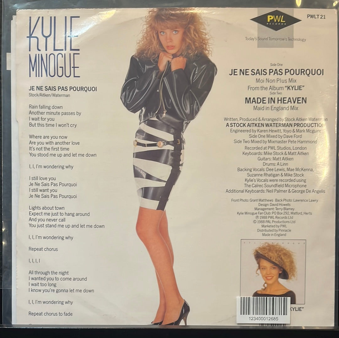 Used Vinyl:  Kylie Minogue ”Je Ne Sais Pas Pourquoi & Made In Heaven” 12"