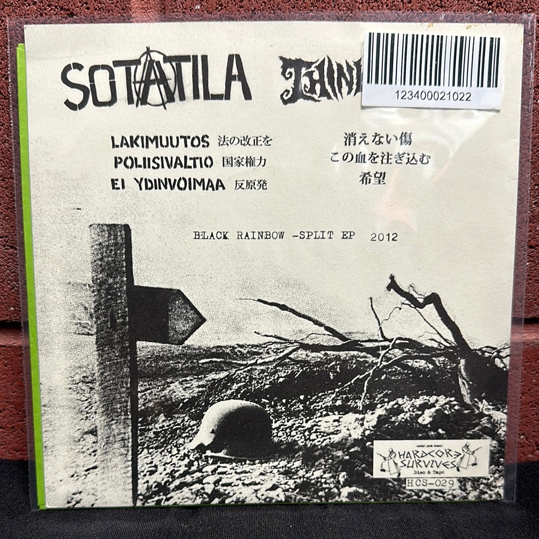 Used Vinyl:  Sotatila / Think Again ”Black Rainbow -Split EP” 7"