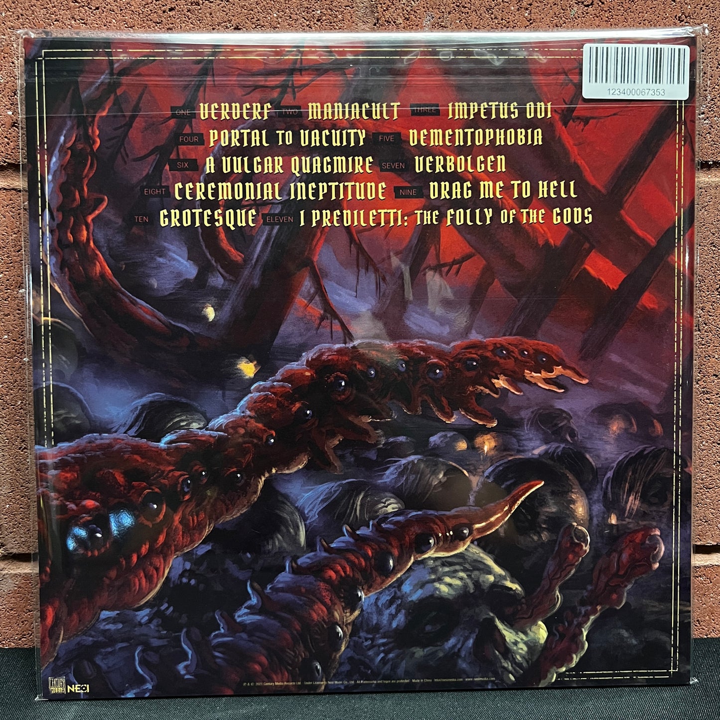 Used Vinyl: Aborted ‎"Maniacult" LP (2022 Press - Black w/Red & Gold Splatter Vinyl)