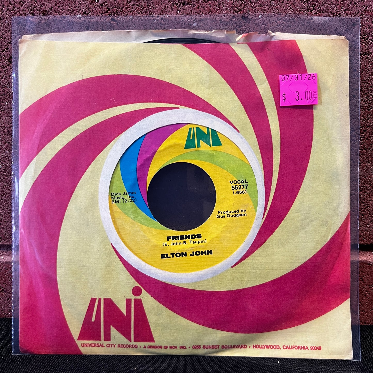 Used Vinyl: Elton John "Friends" 7"