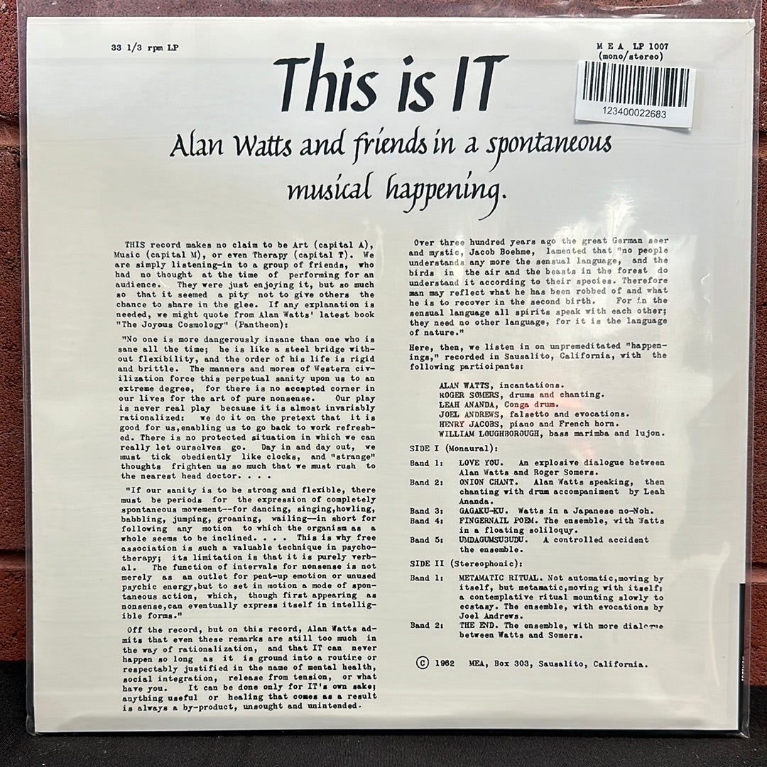 Used Vinyl:  Alan Watts ”This Is IT” LP