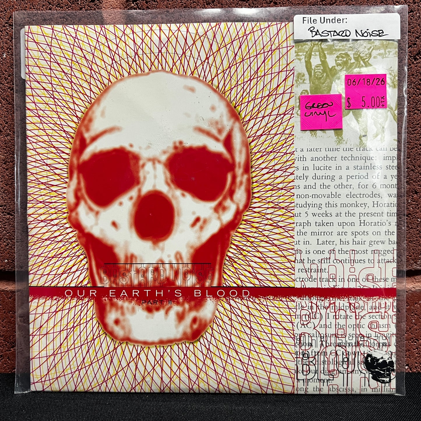 Used Vinyl: Bastard Noise "Our Earth's Blood Part III" 7" (Green Vinyl)