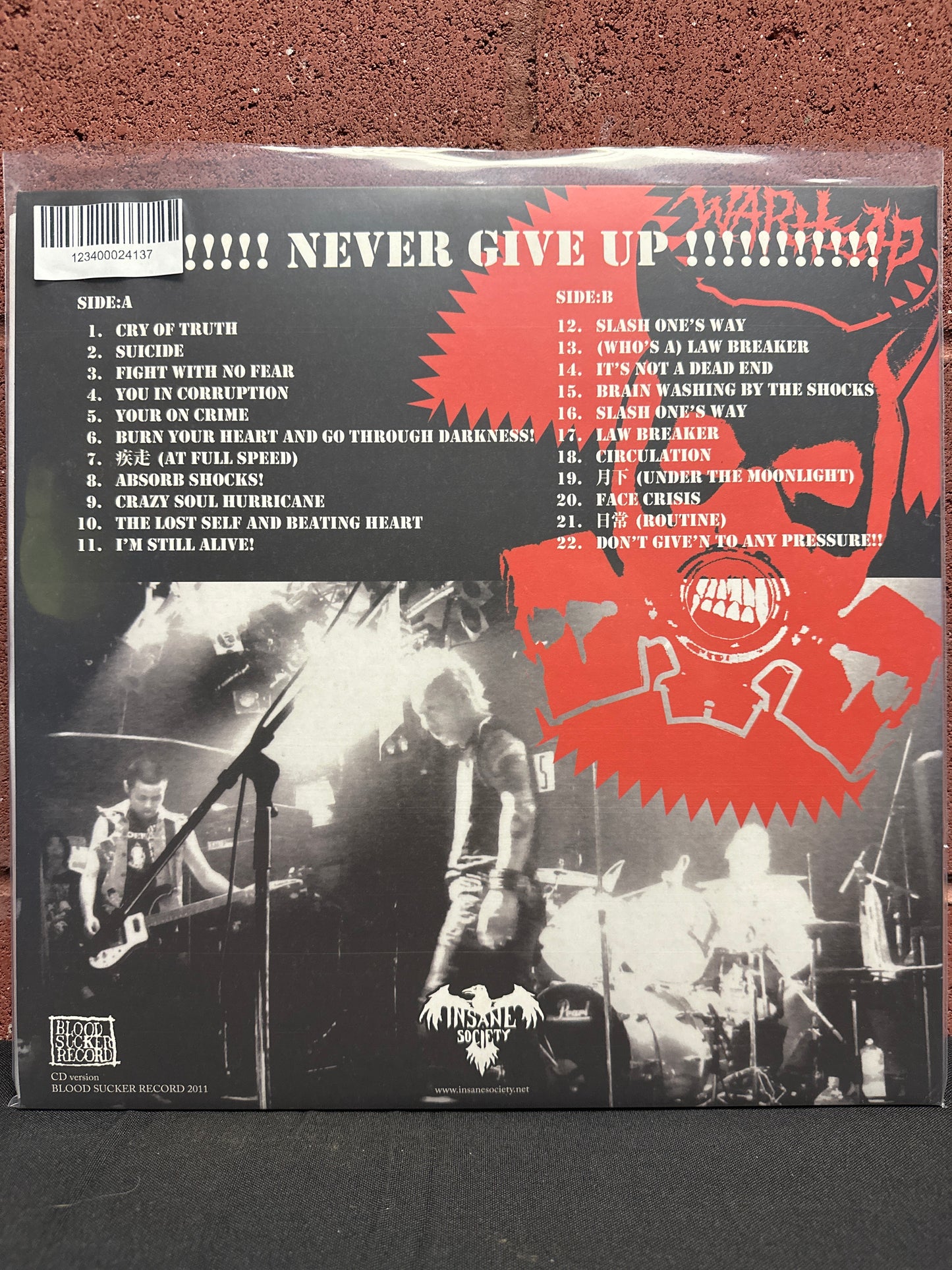 Used Vinyl:  Warhead ”Never Give Up” LP