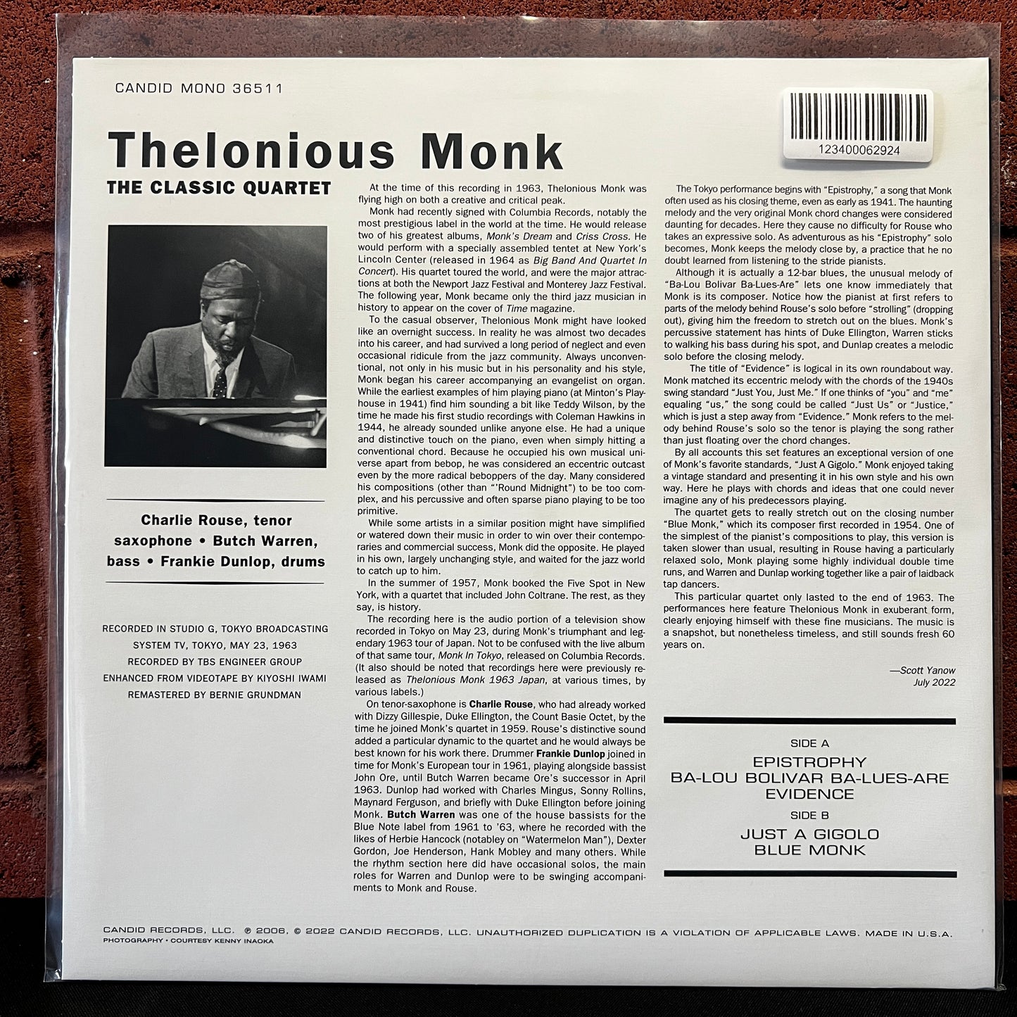 Used Vinyl: Thelonious Monk "The Classic Quartet" LP (2022 RSD Reissue, Blue vinyl)