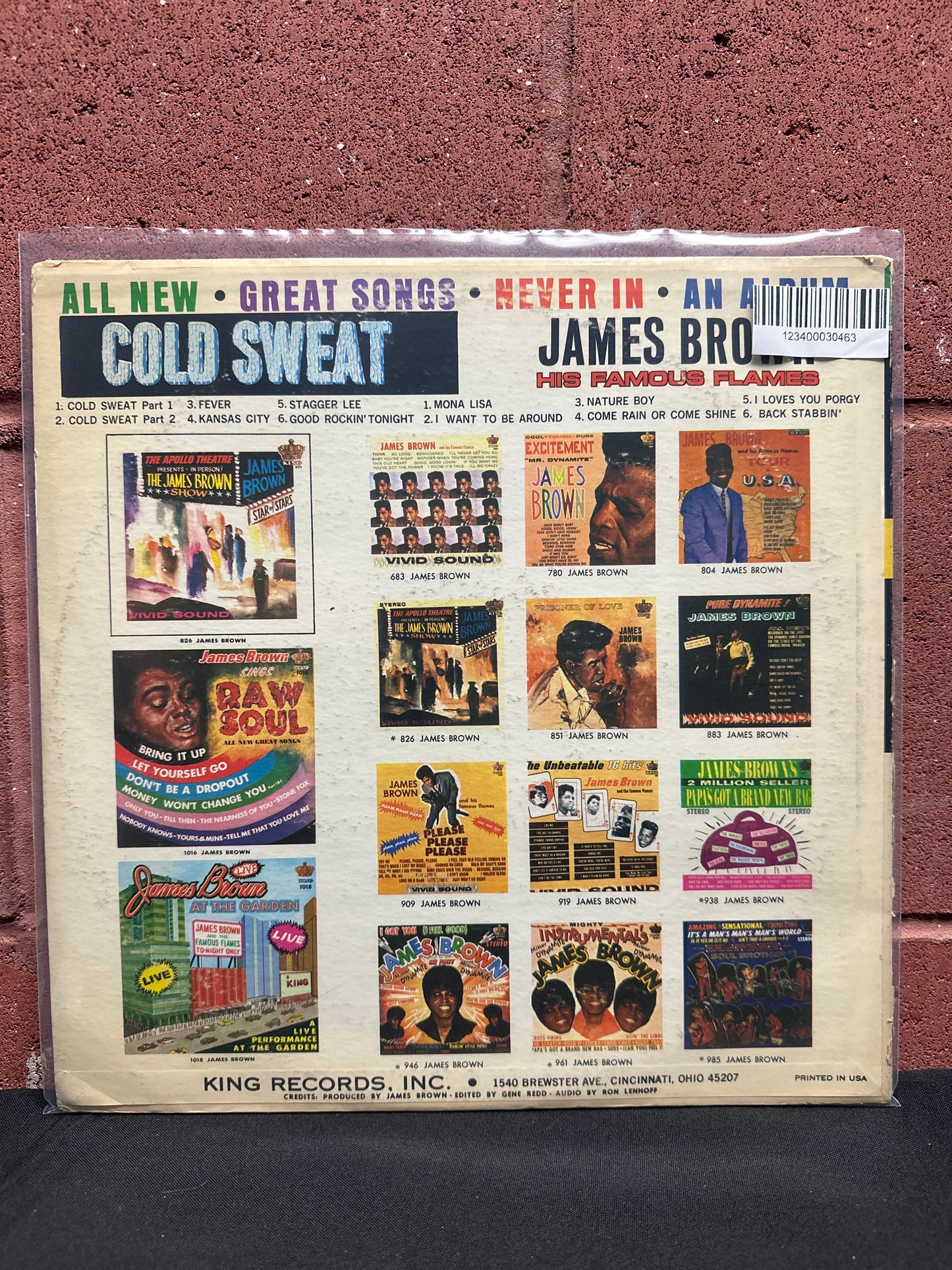 Used Vinyl:  James Brown & The Famous Flames ”Cold Sweat” LP