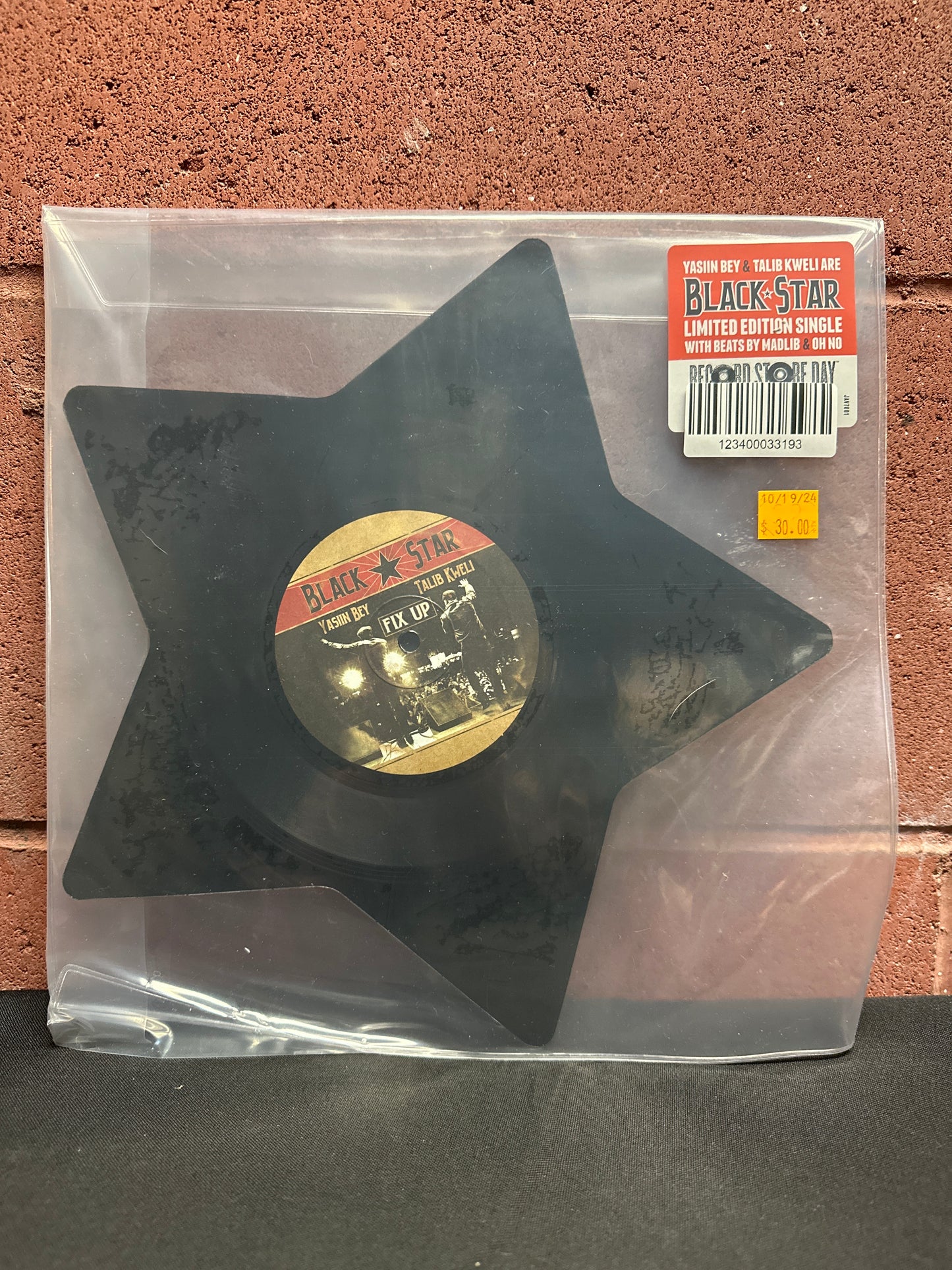 Used Vinyl:  Black Star, Yasiin Bey & Talib Kweli ”Fix Up” 7" (Black Star Shaped Vinyl)