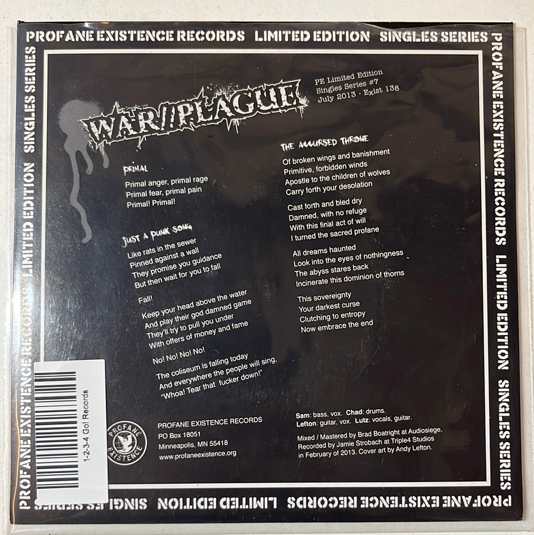 USED VINYL: War//Plague “Primal” 7" (White Vinyl)