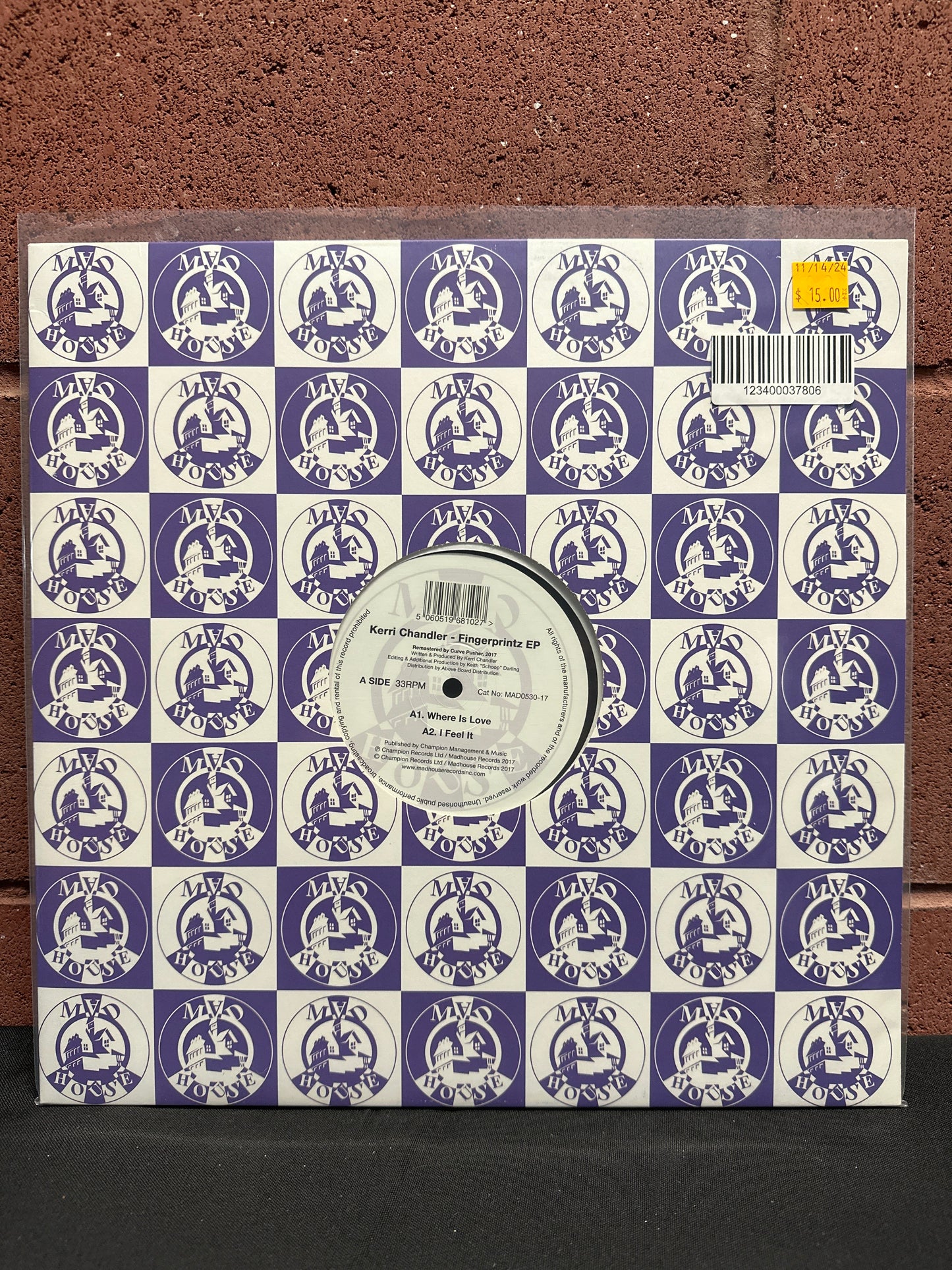 Used Vinyl:  Kerri Chandler ”Fingerprintz EP” 12"