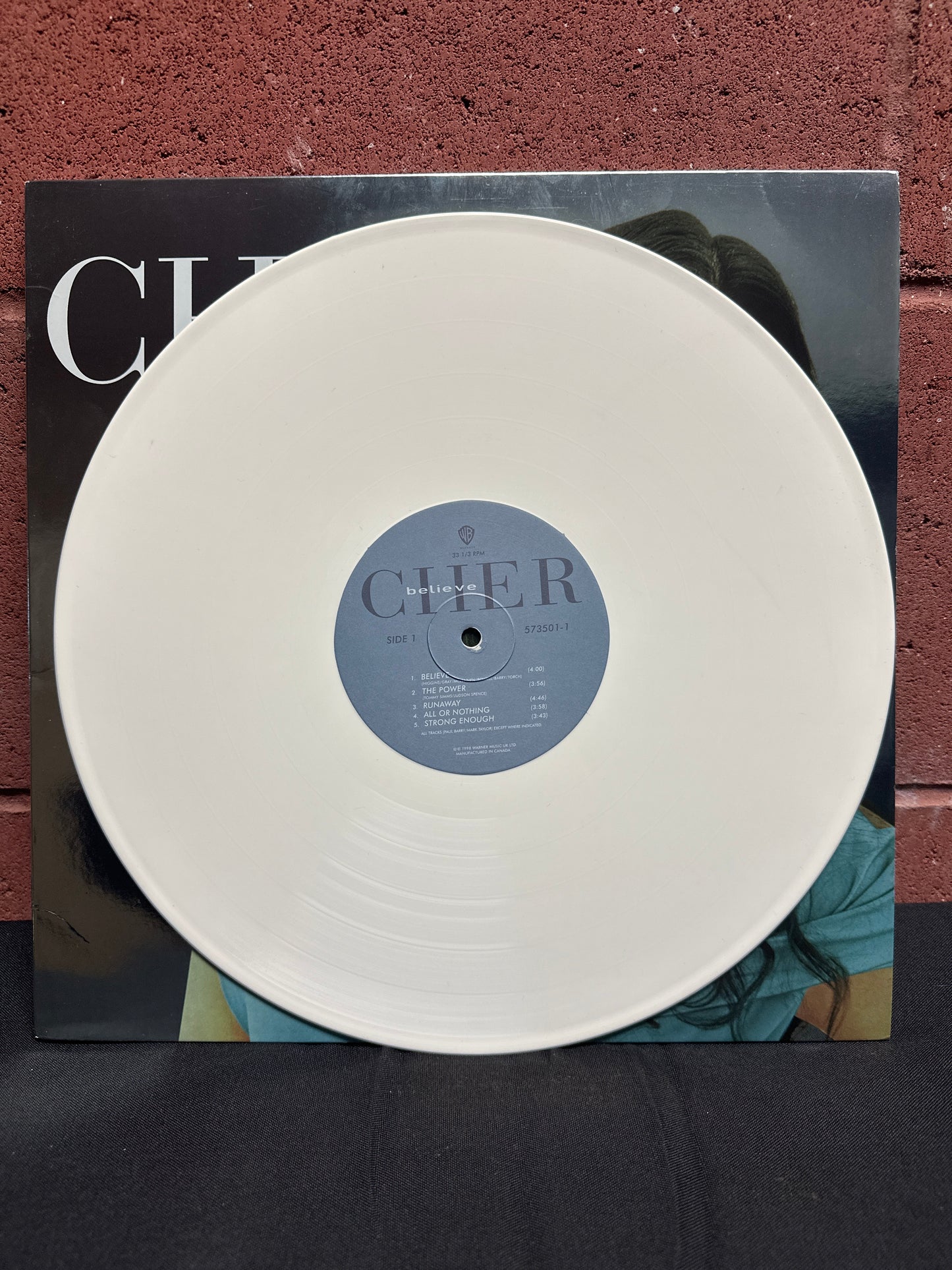 Used Vinyl:  Cher ”Believe” LP (White vinyl)