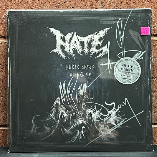 Used Vinyl: Hate "Auric Gates Of Veles" LP (2019 Press - Black & Grey Marble Vinyl - Signed Sleeve)