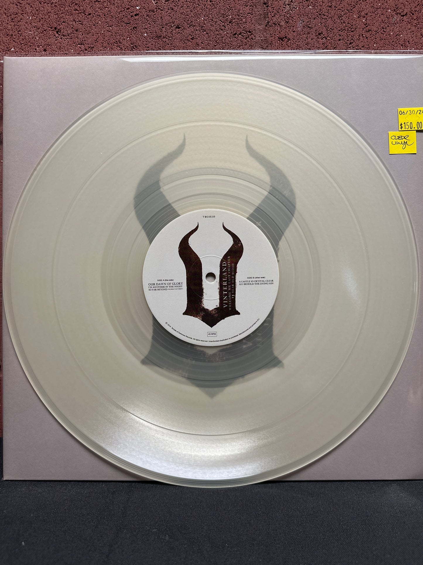 Used Vinyl:  Vinterland ”Welcome My Last Chapter 15 - Year - Old Blood” 2xLP (Clear vinyl)