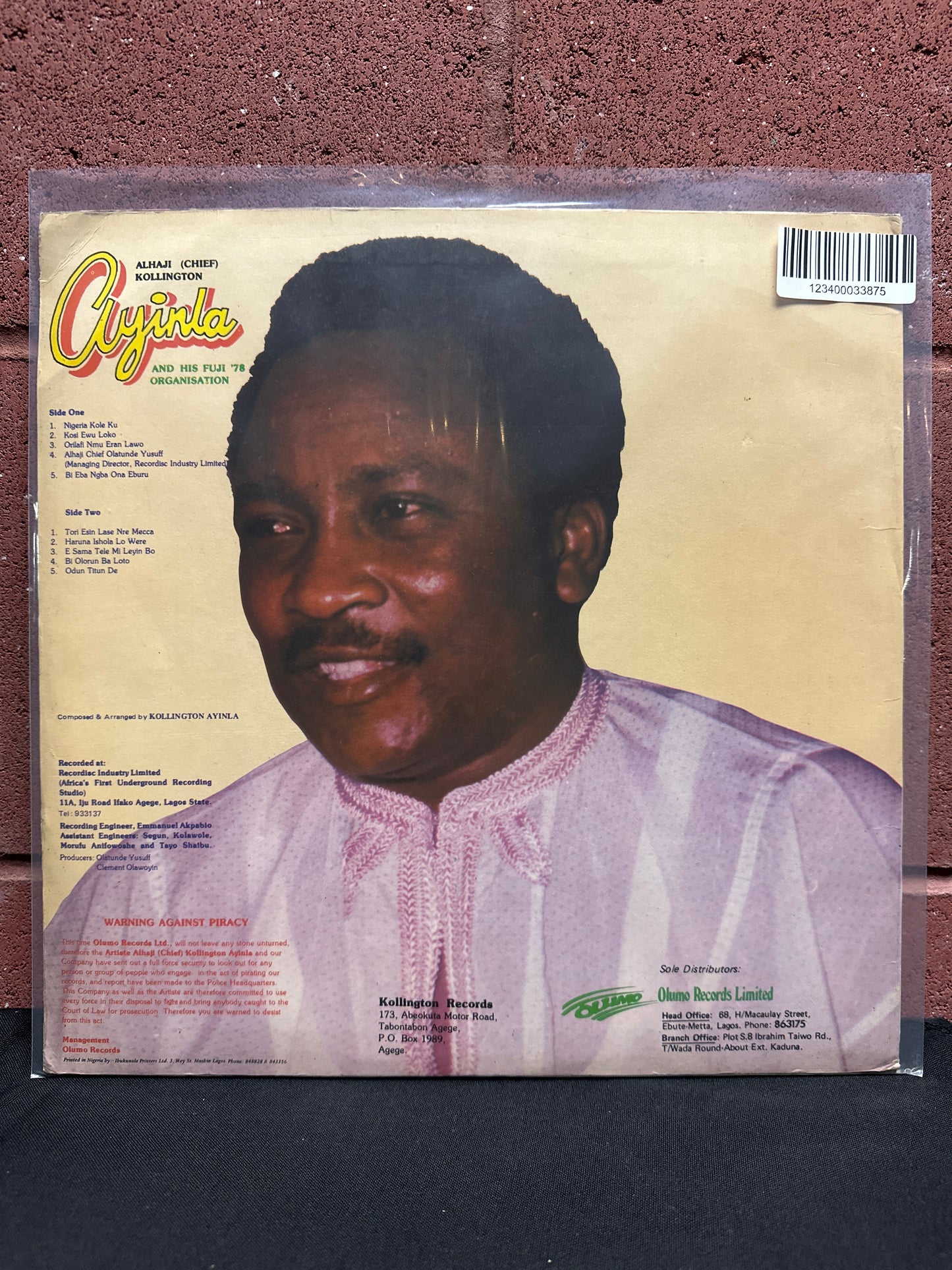 Used Vinyl:  Alhaji Chief Kollington Ayinla & His Fuji '78 Organization ”Nigeria Kole Ku” LP