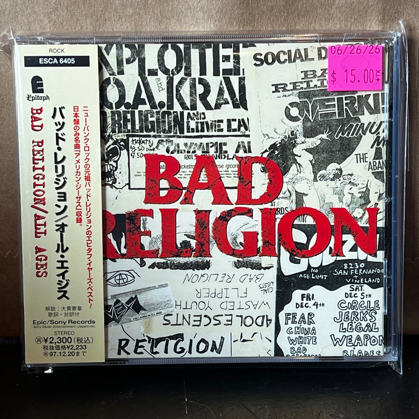 Used CD: Bad Religion "All Ages" CD (1995 Japanese Press w/ Bonus Track)