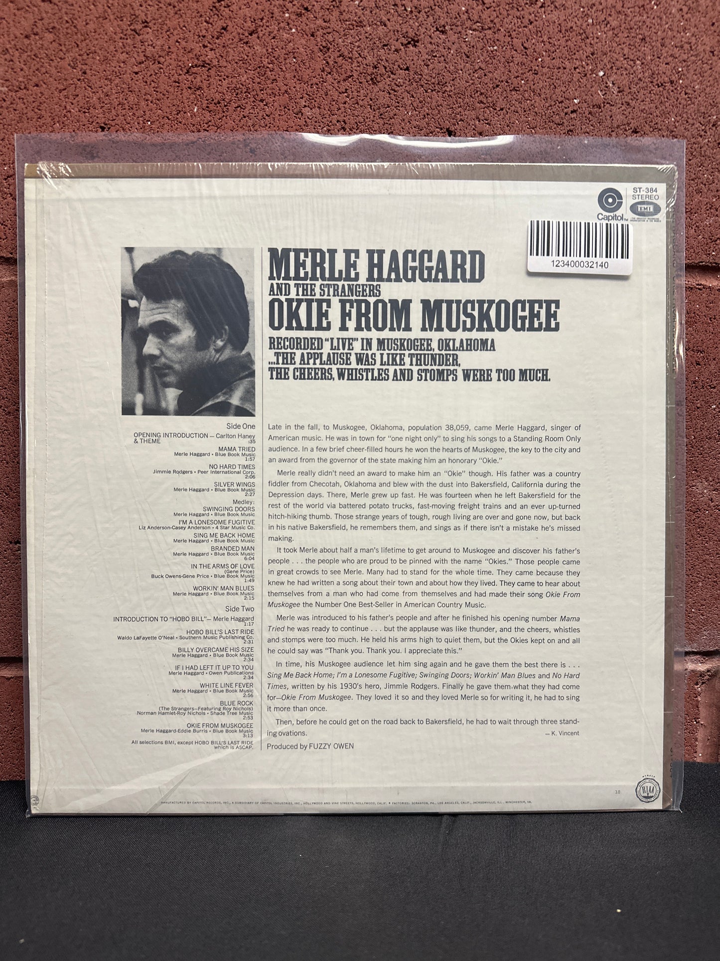 Used Vinyl:  Merle Haggard And The Strangers ”Okie From Muskogee (Recorded "Live" In Muskogee, Oklahoma)” LP