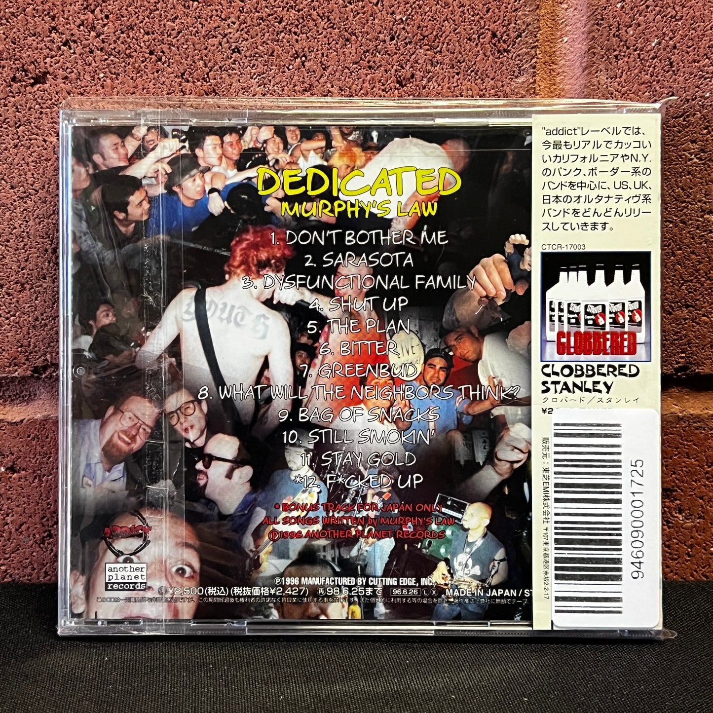 Used CD: Murphy's Law "Dedicated" CD (1996 Japanese Press w/ Bonus Track)
