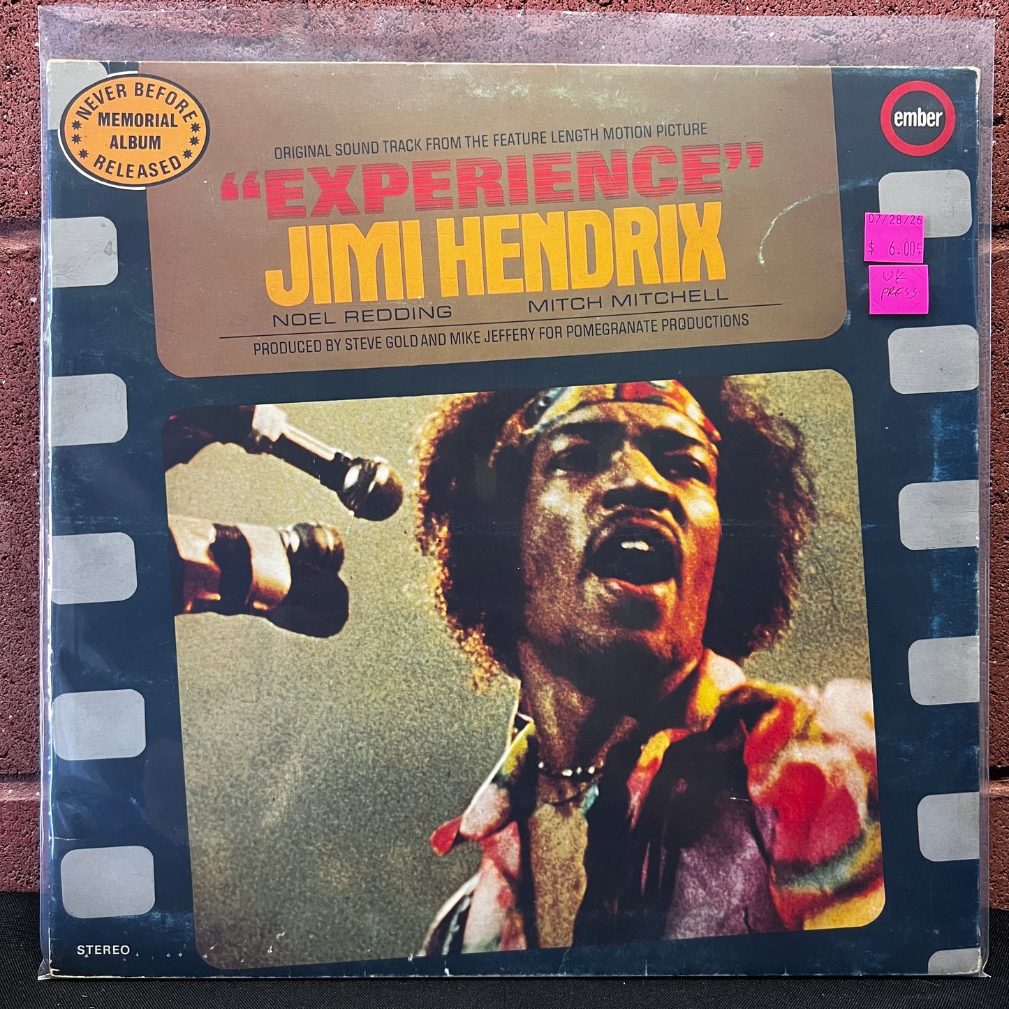 Used Vinyl: Jimi Hendrix "Original Soundtrack 'Experience'" LP (UK press)