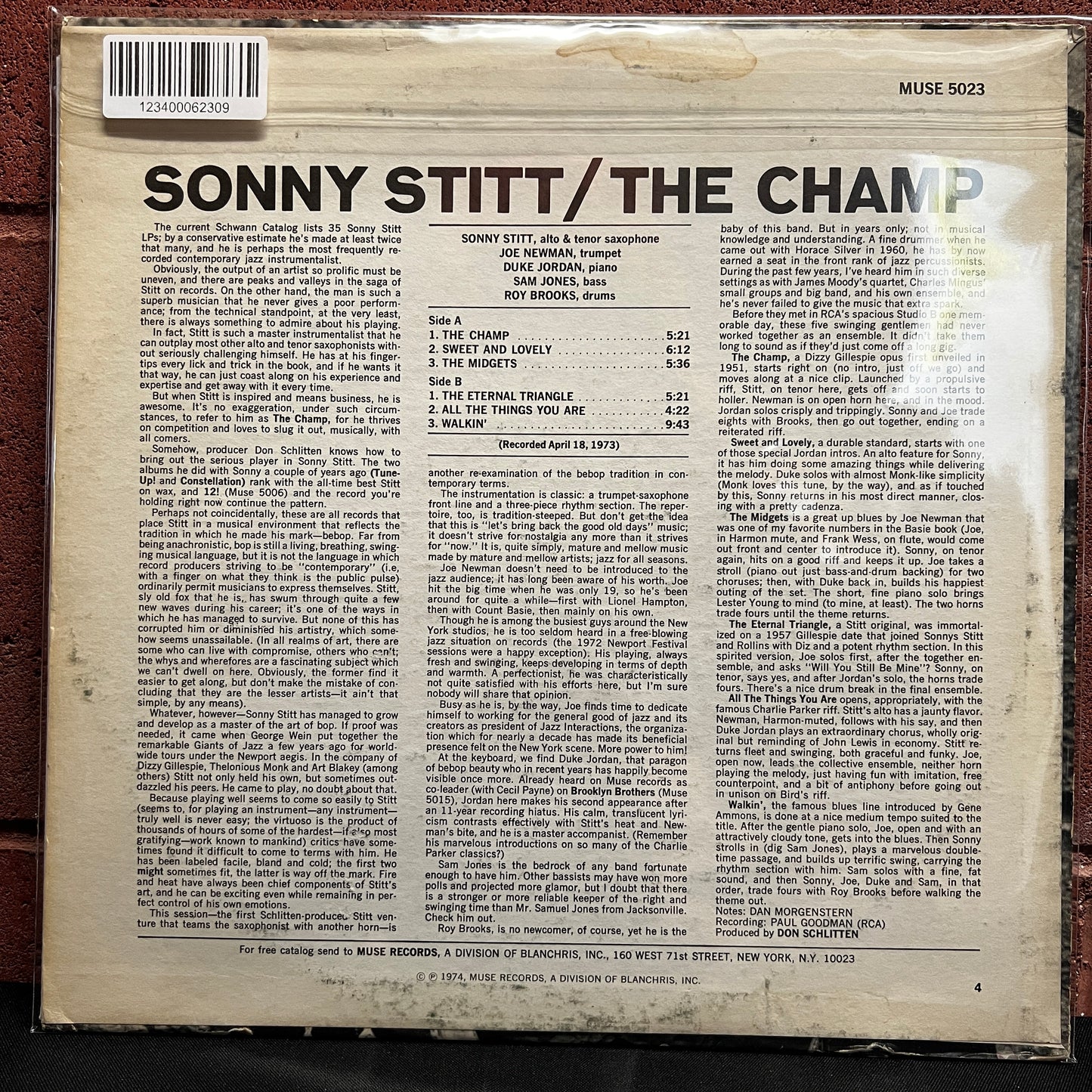 Used Vinyl: Sonny Stitt "The Champ" LP