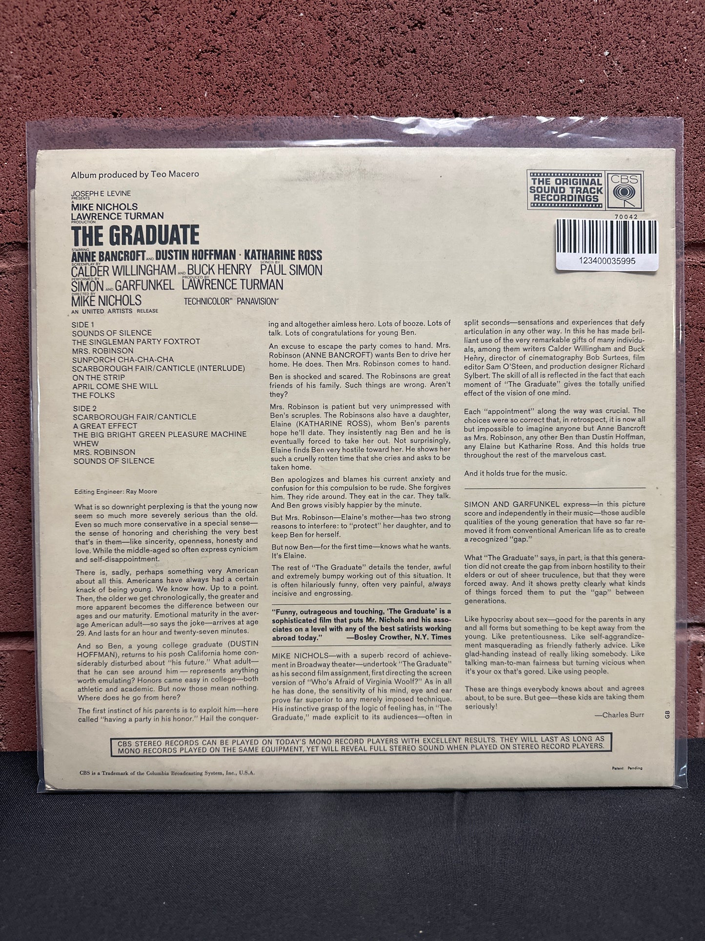 Used Vinyl:  Simon & Garfunkel, Dave Grusin ”The Graduate (Original Soundtrack)” LP