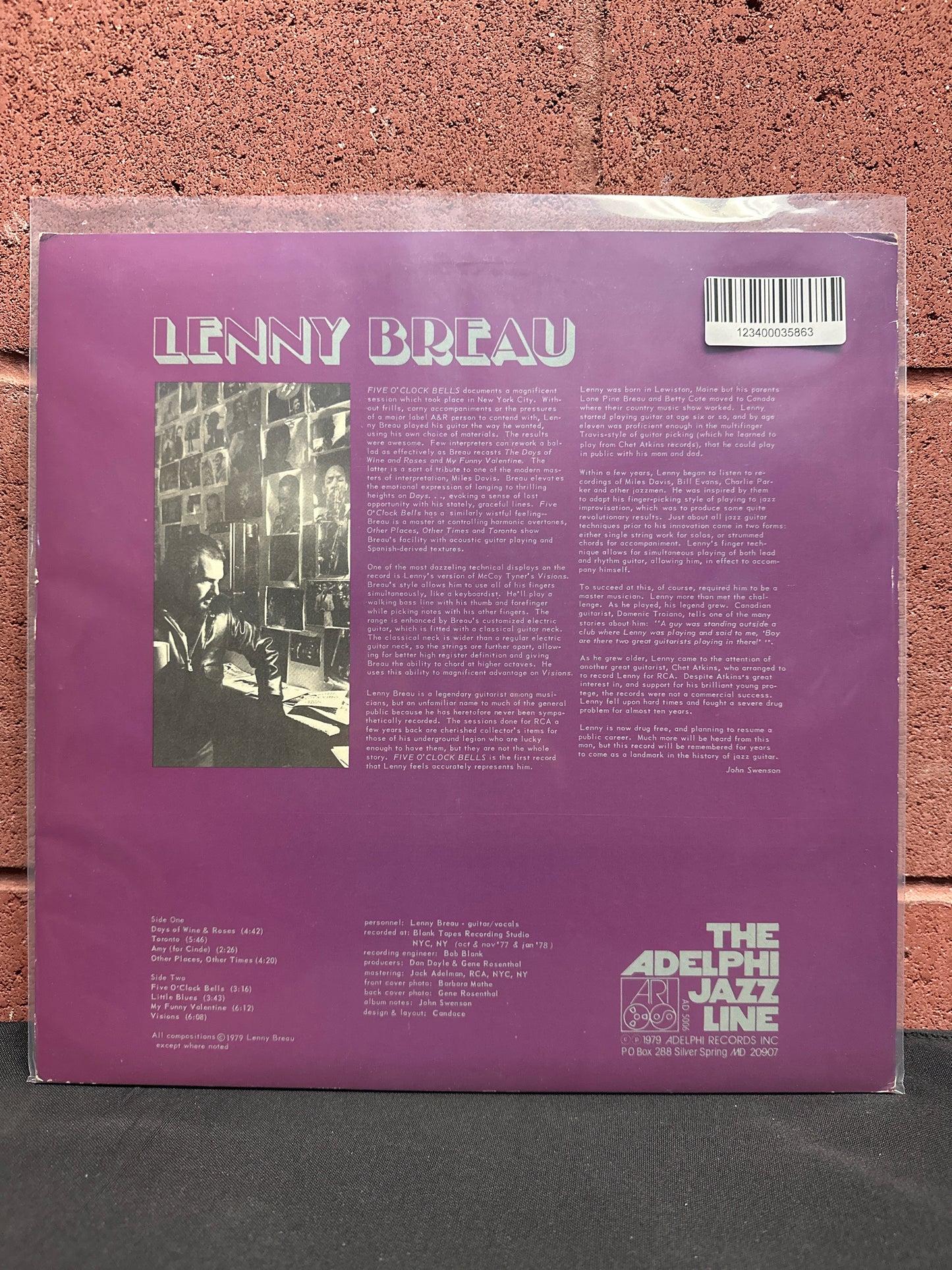 Used Vinyl:  Lenny Breau ”Five O'Clock Bells” LP