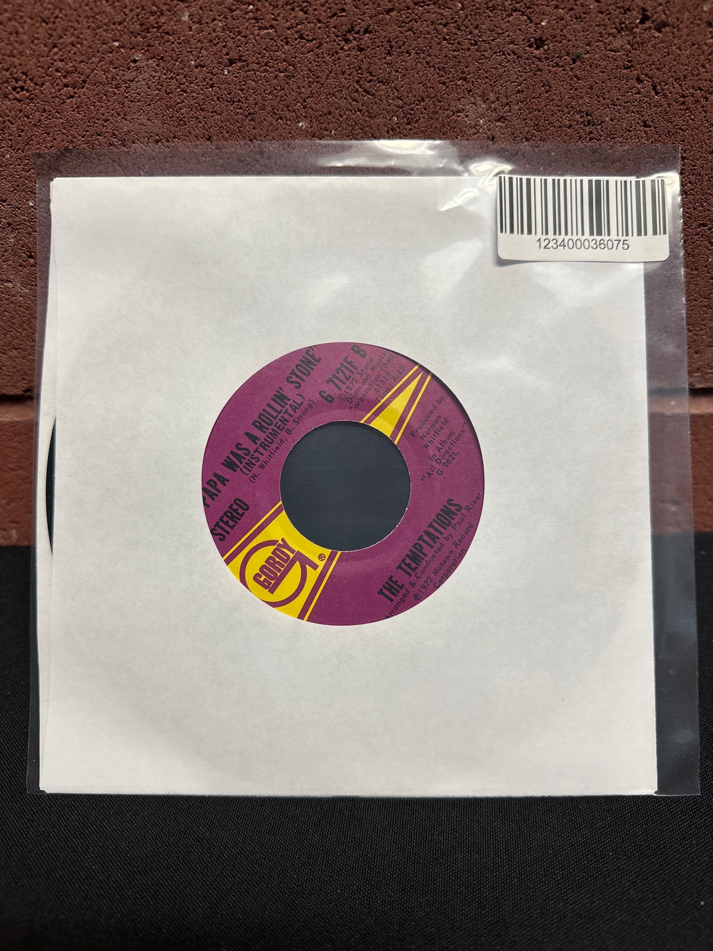 Used Vinyl:  The Temptations ”Papa Was A Rollin' Stone” 7"