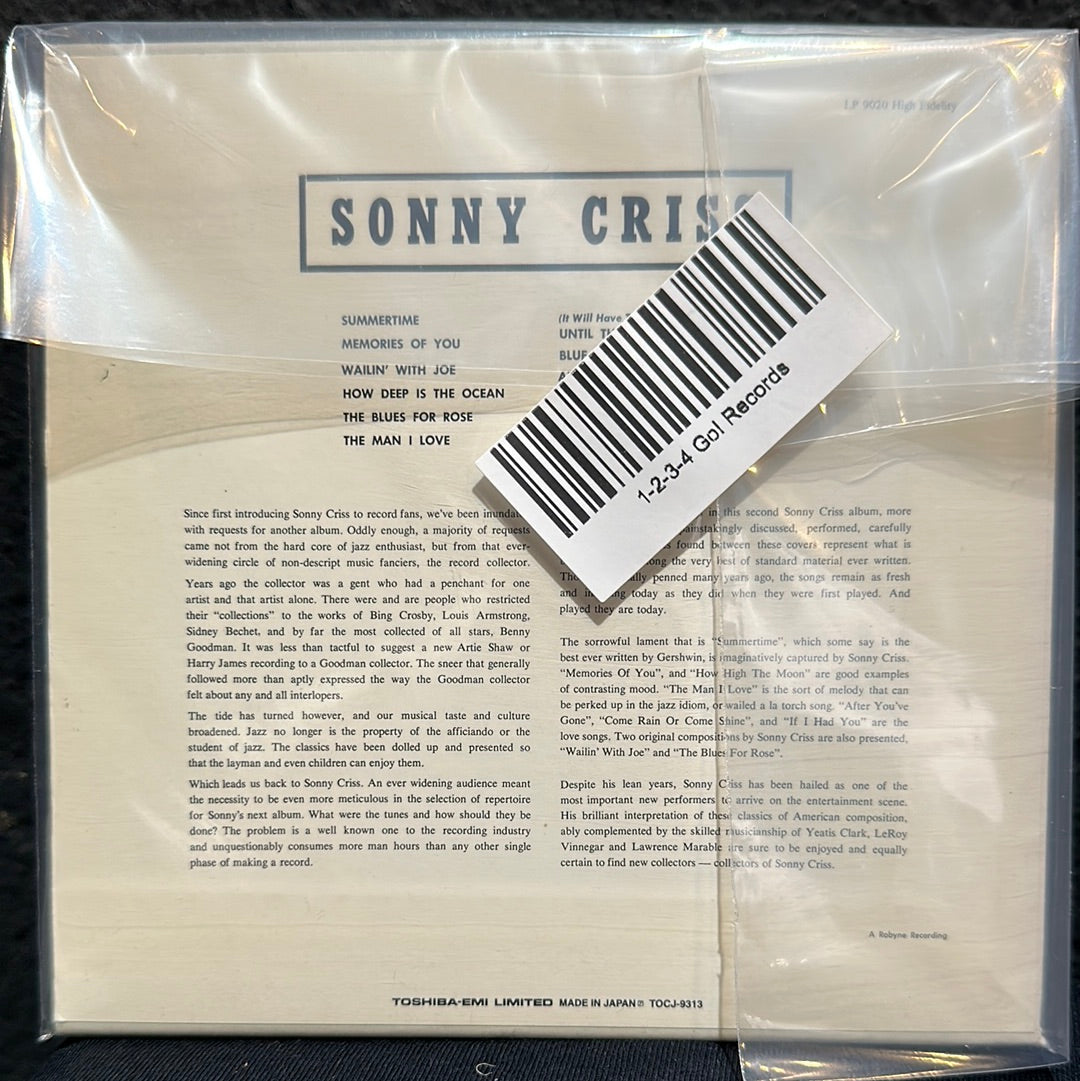 USED CD: Sonny Criss “Go Man” CD – 1-2-3-4 Go! Records