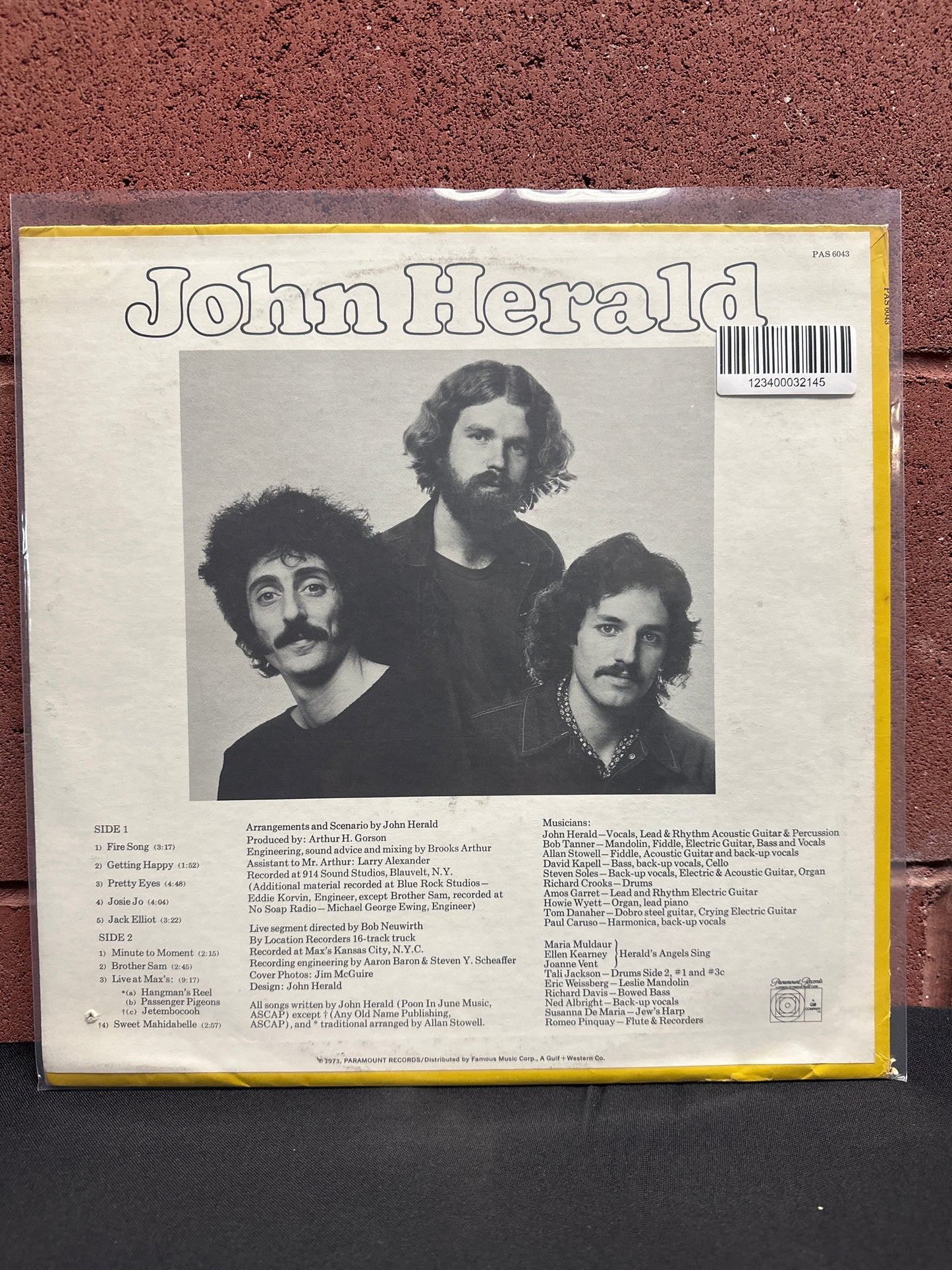 Used Vinyl:  John Herald ”John Herald” LP