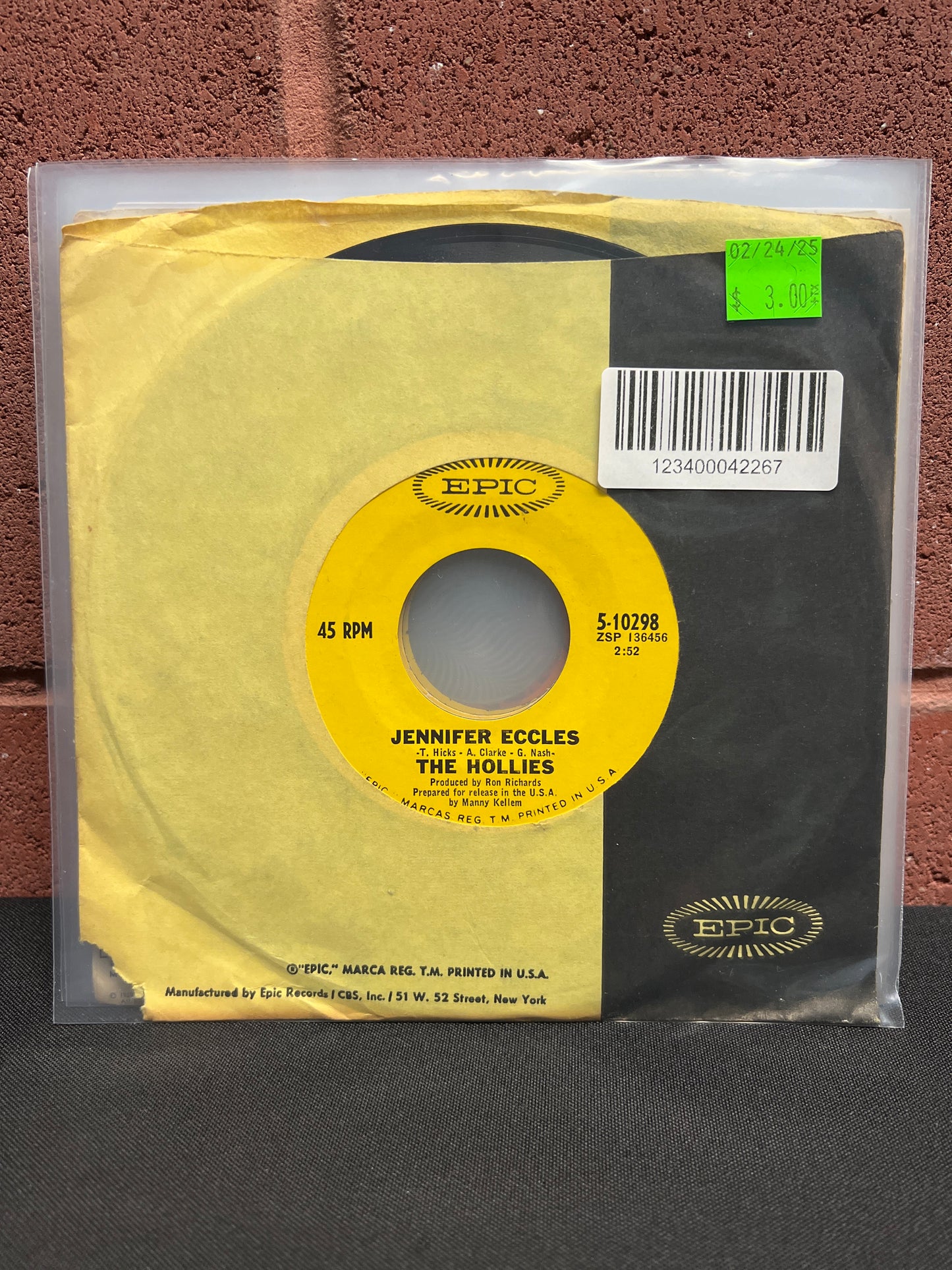 Used Vinyl: Hollies "Jennifer Eccles" 7"