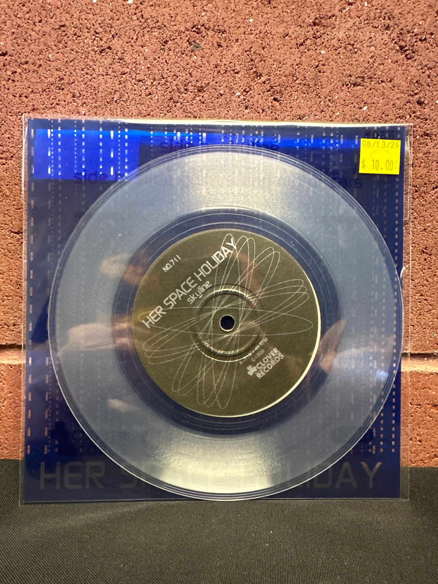 Used Vinyl:  Her Space Holiday ”Skyline” 7" (Clear vinyl)