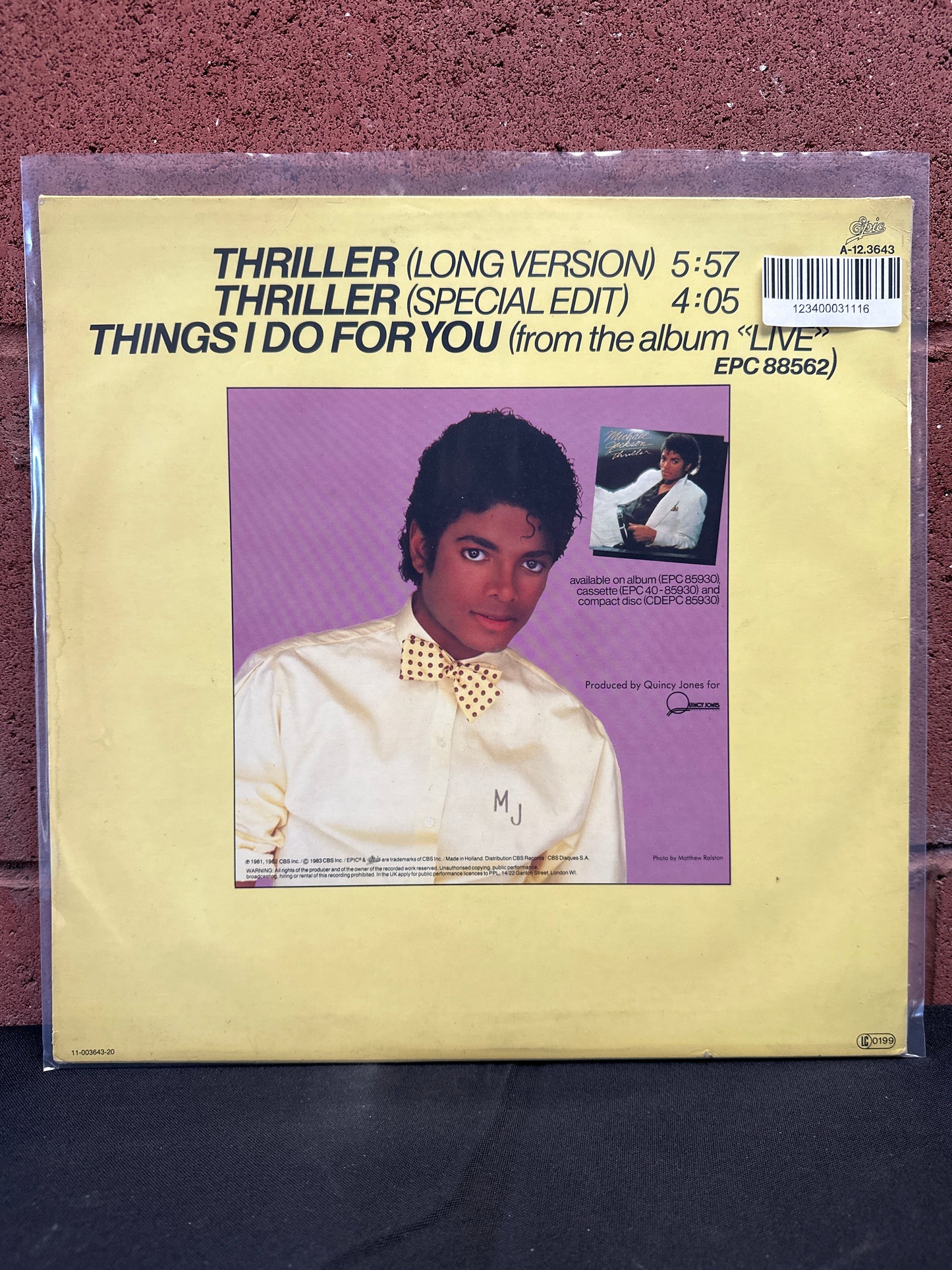 Used Vinyl:  Michael Jackson ”Thriller” 12"