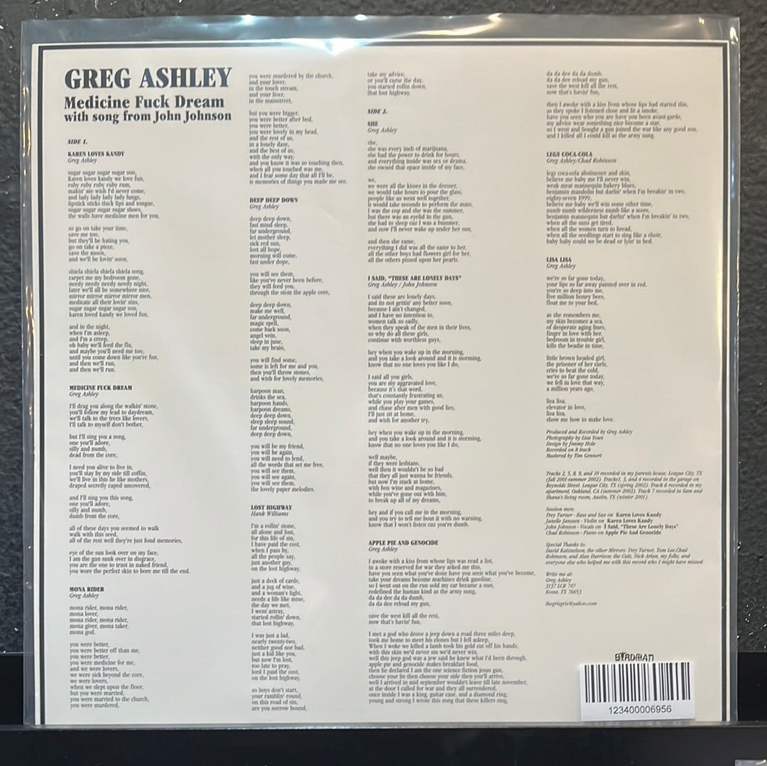 USED VINYL: Greg Ashley "Medicine Fuck Dream" LP