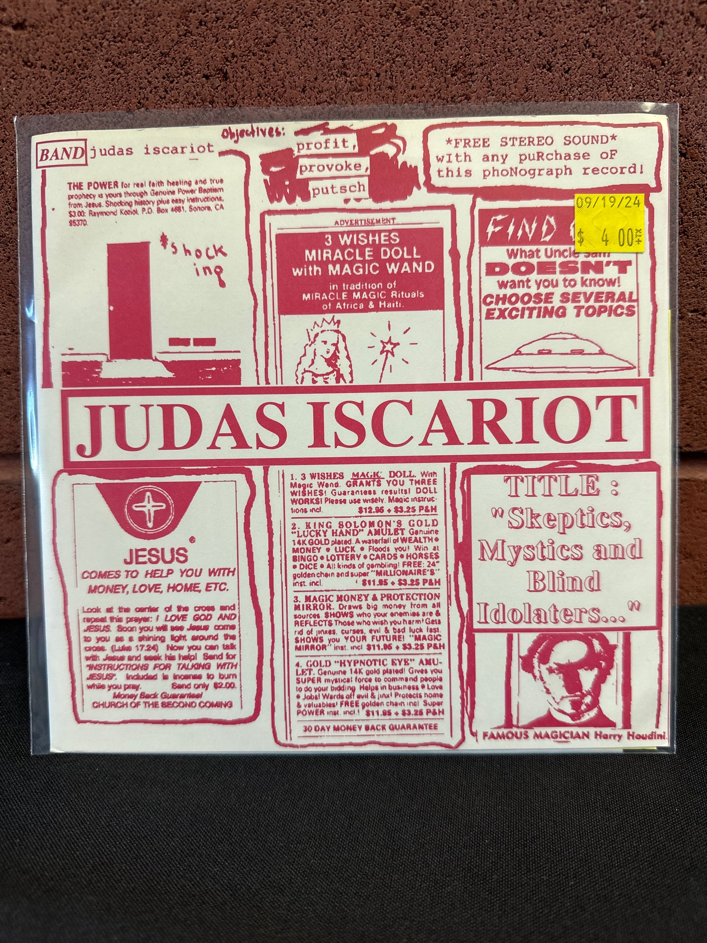 Used Vinyl:  The Judas Iscariot ”Skeptics, Mystics And Blind Idolaters...” 7"